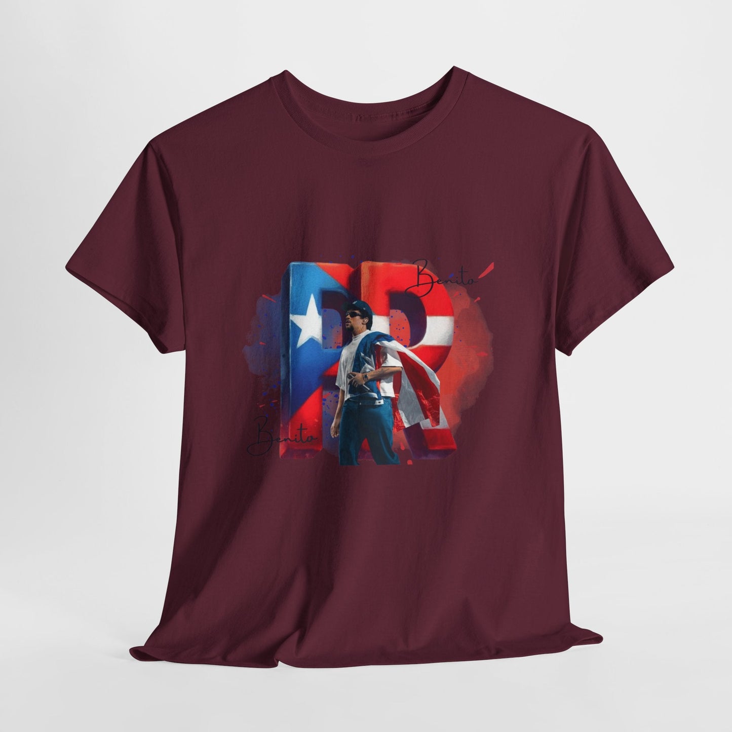 Puerto Rico Pride Collection Benito Pride Unisex Heavy Cotton Tee, Casual Wear, Gift Idea, Independence Day, Festival Outfit, Everyday Comfort - Metamorphosis Creations