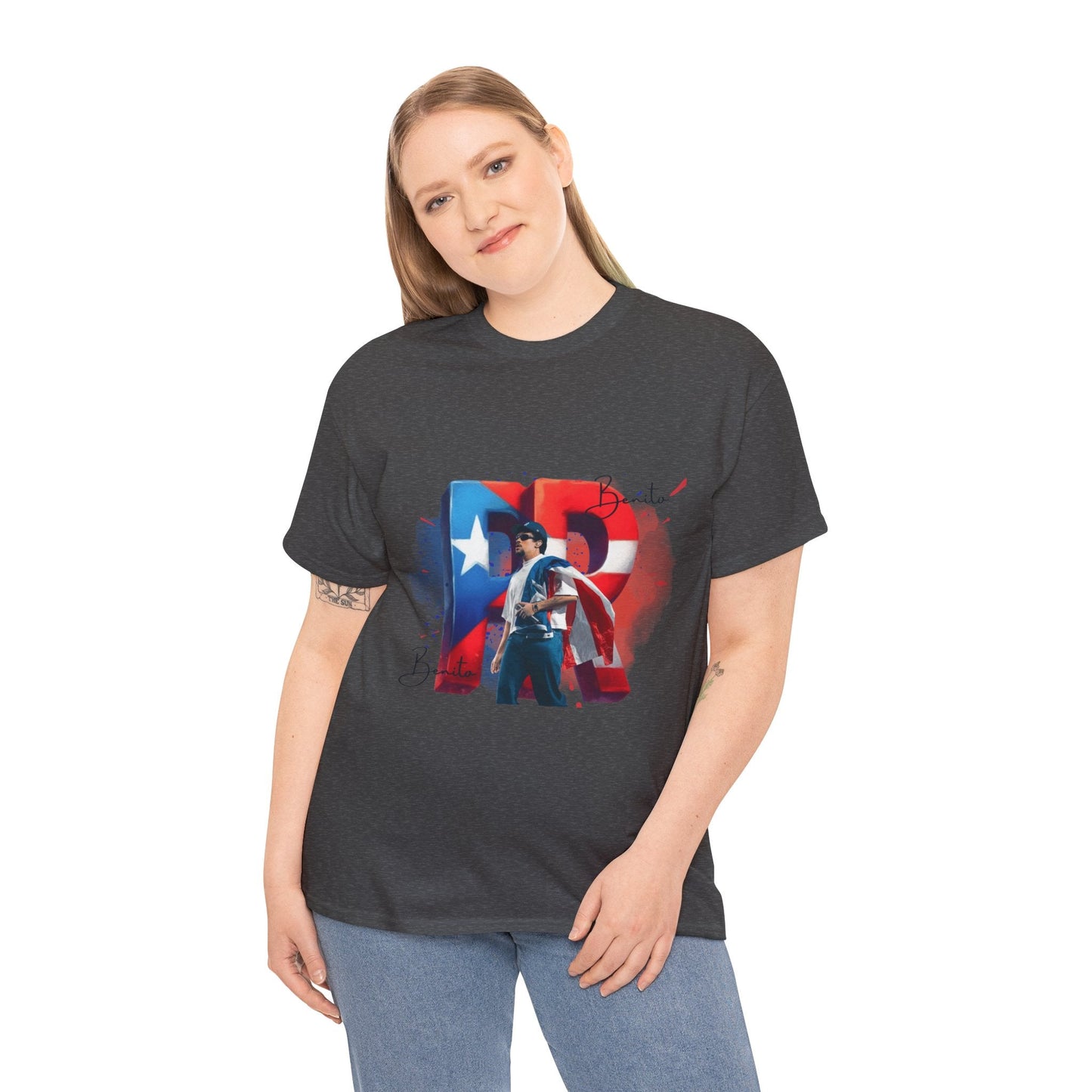 Puerto Rico Pride Collection Benito Pride Unisex Heavy Cotton Tee, Casual Wear, Gift Idea, Independence Day, Festival Outfit, Everyday Comfort - Metamorphosis Creations