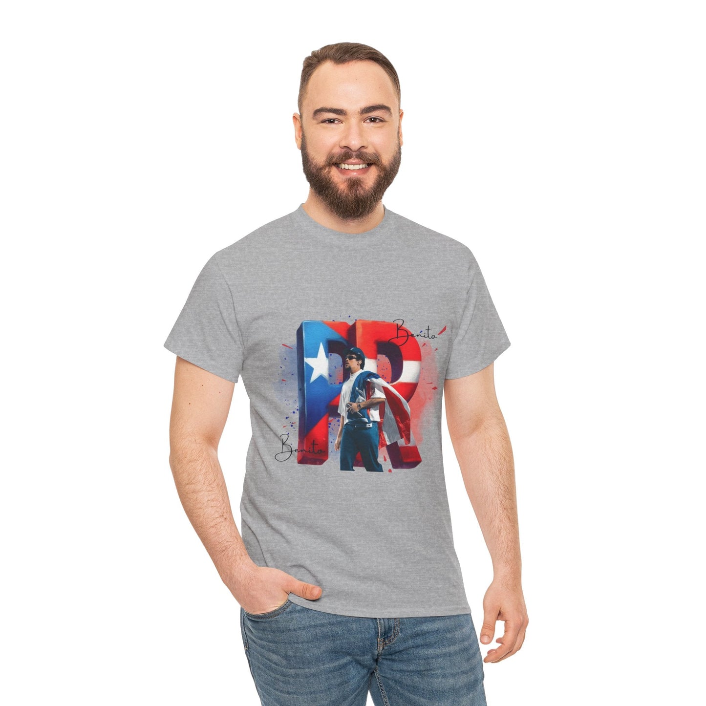 Puerto Rico Pride Collection Benito Pride Unisex Heavy Cotton Tee, Casual Wear, Gift Idea, Independence Day, Festival Outfit, Everyday Comfort - Metamorphosis Creations