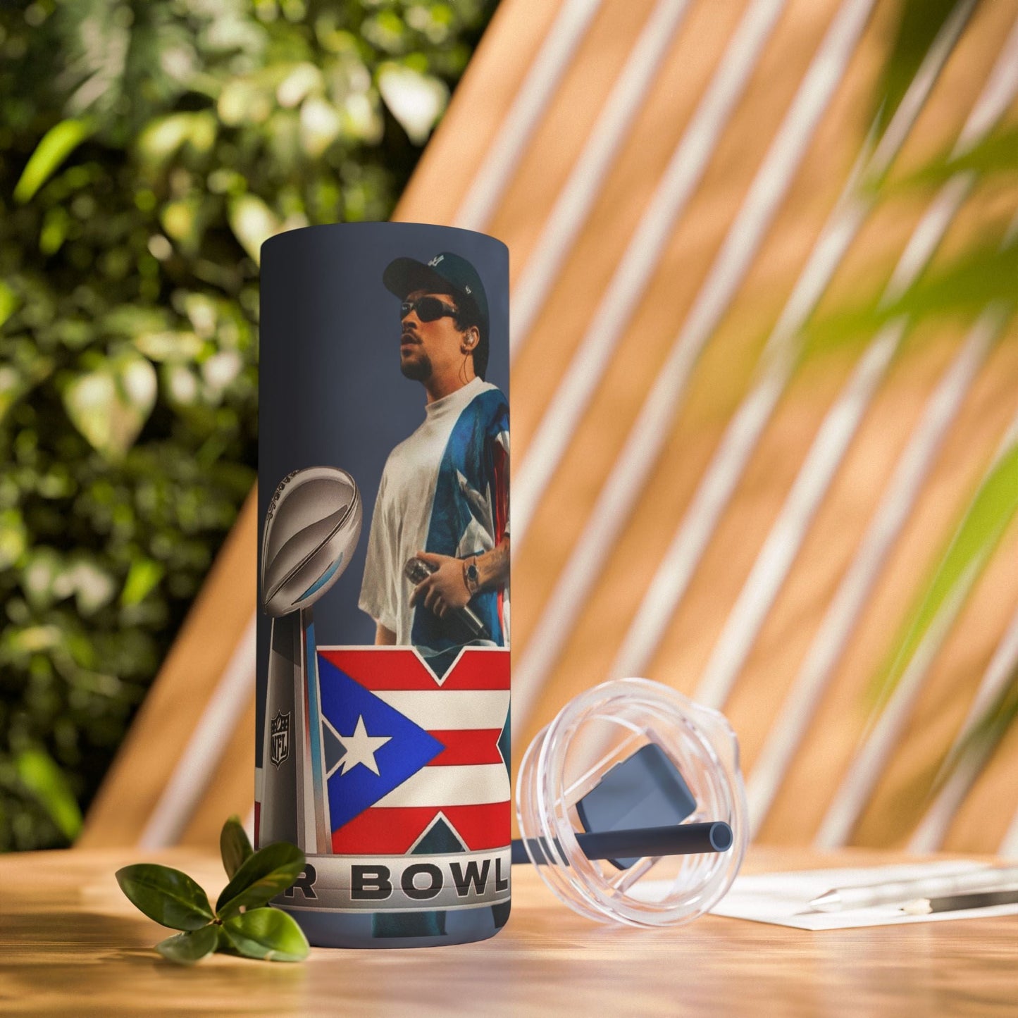 Puerto Rico Super Bowl - Themed Matte Tumbler, Sports Fan Mug, Gift for Football Lovers, Game Day Drinkware, Custom Tumbler - Metamorphosis Creations