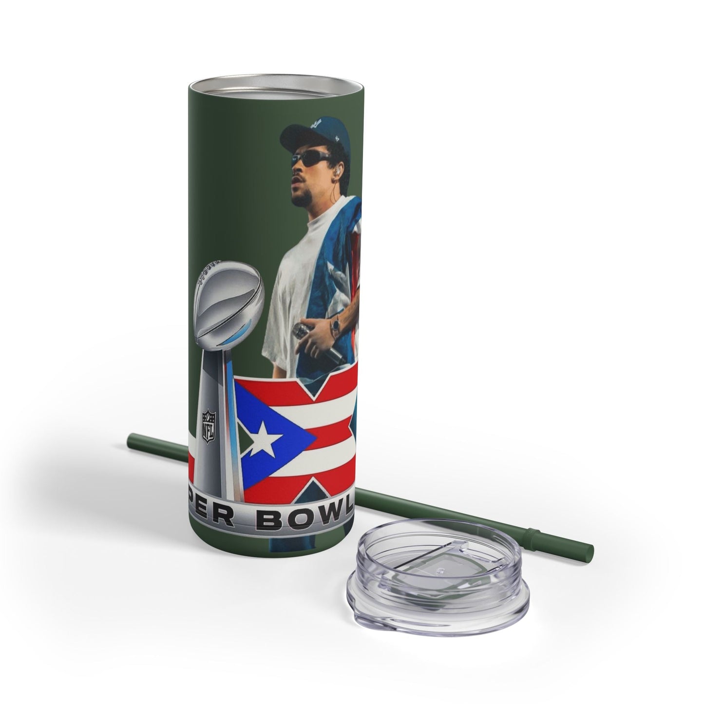 Puerto Rico Super Bowl - Themed Matte Tumbler, Sports Fan Mug, Gift for Football Lovers, Game Day Drinkware, Custom Tumbler - Metamorphosis Creations