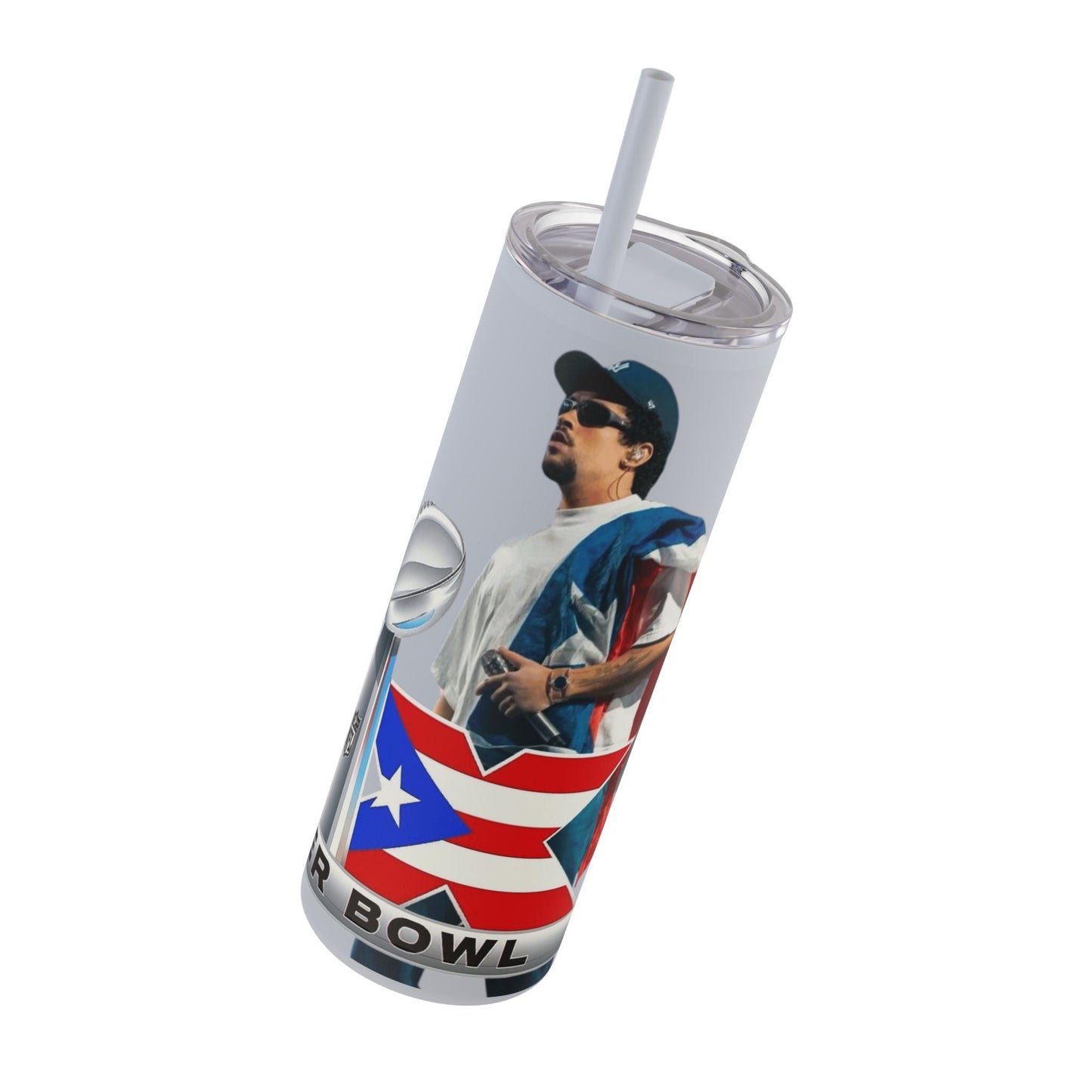 Puerto Rico Super Bowl - Themed Matte Tumbler, Sports Fan Mug, Gift for Football Lovers, Game Day Drinkware, Custom Tumbler - Metamorphosis Creations