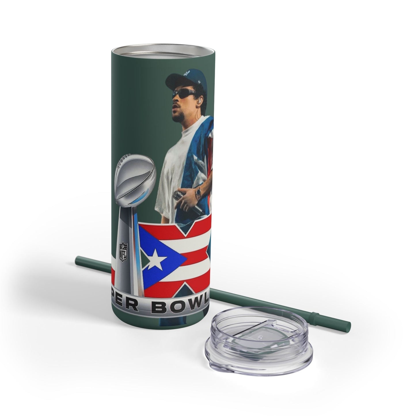 Puerto Rico Super Bowl - Themed Matte Tumbler, Sports Fan Mug, Gift for Football Lovers, Game Day Drinkware, Custom Tumbler - Metamorphosis Creations