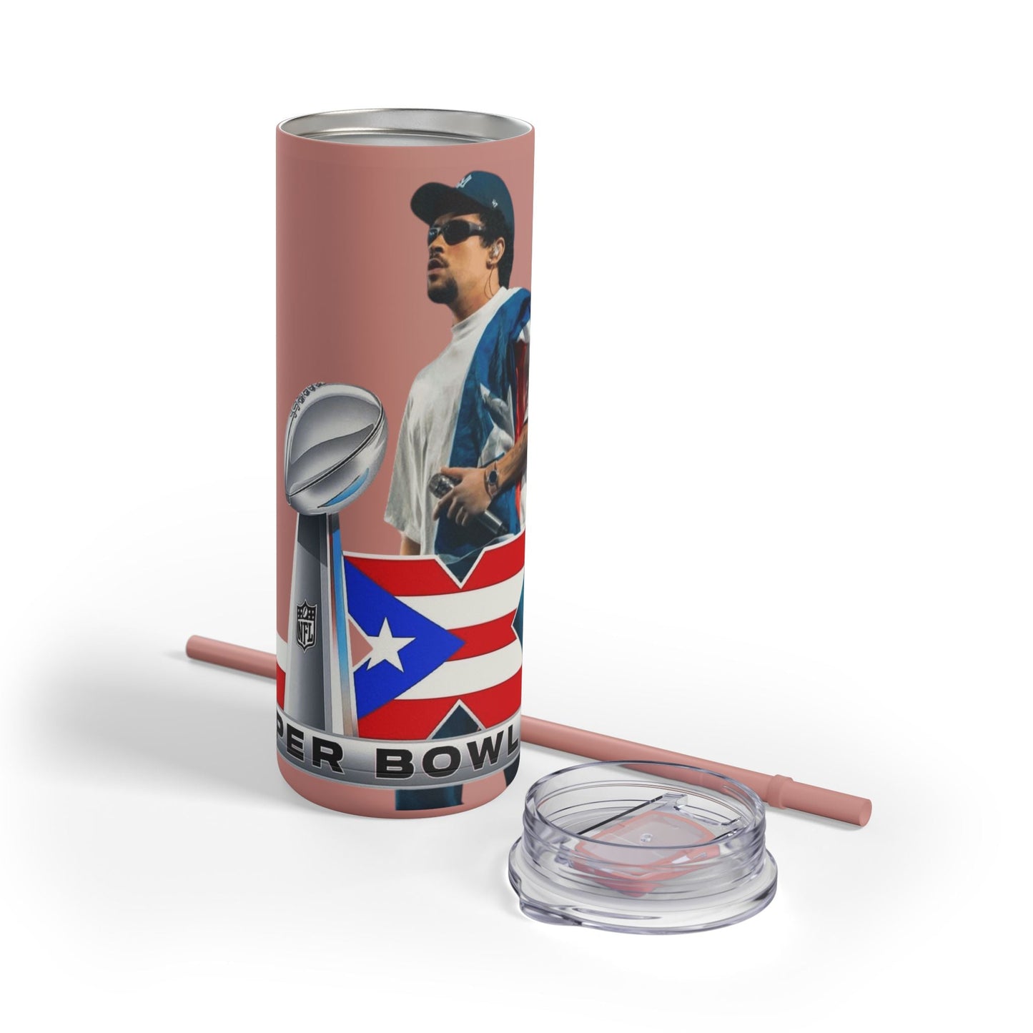 Puerto Rico Super Bowl - Themed Matte Tumbler, Sports Fan Mug, Gift for Football Lovers, Game Day Drinkware, Custom Tumbler - Metamorphosis Creations