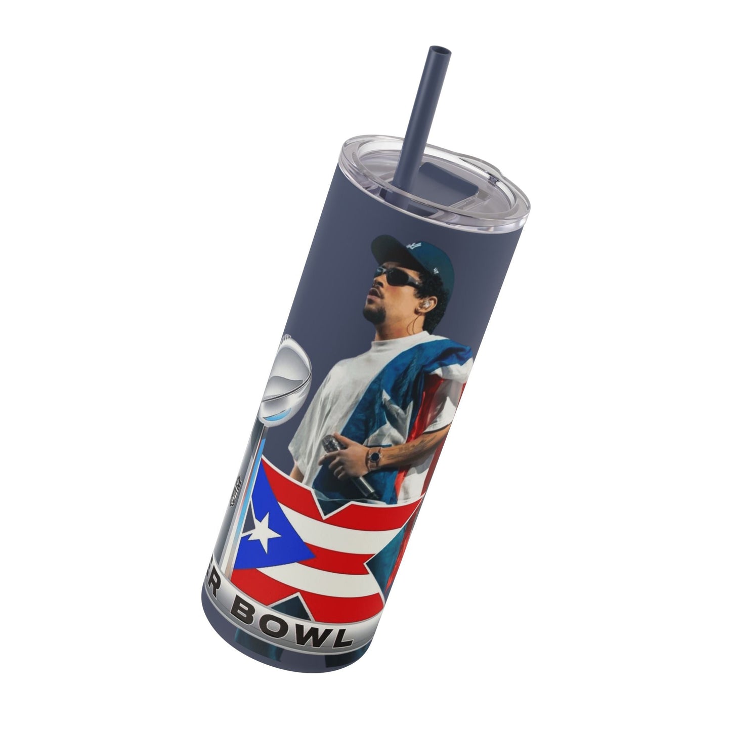 Puerto Rico Super Bowl - Themed Matte Tumbler, Sports Fan Mug, Gift for Football Lovers, Game Day Drinkware, Custom Tumbler - Metamorphosis Creations