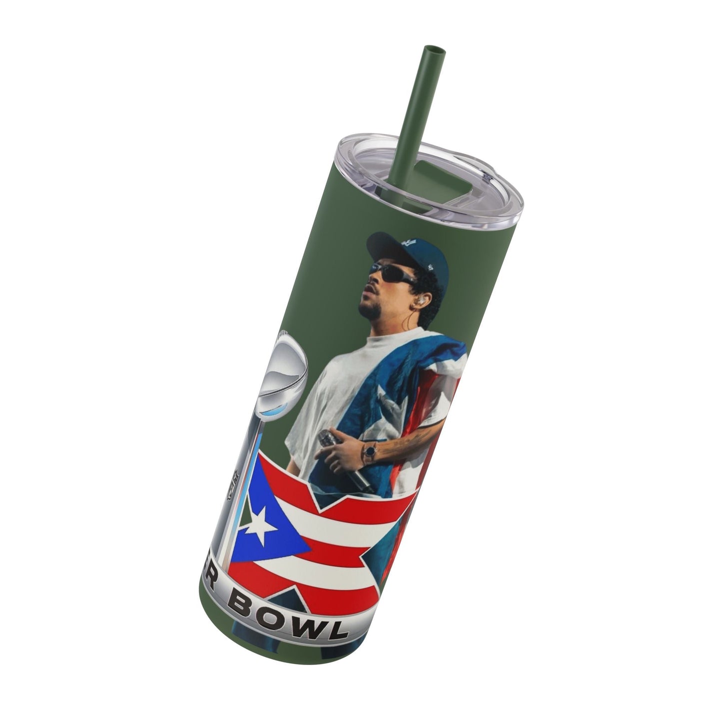 Puerto Rico Super Bowl - Themed Matte Tumbler, Sports Fan Mug, Gift for Football Lovers, Game Day Drinkware, Custom Tumbler - Metamorphosis Creations
