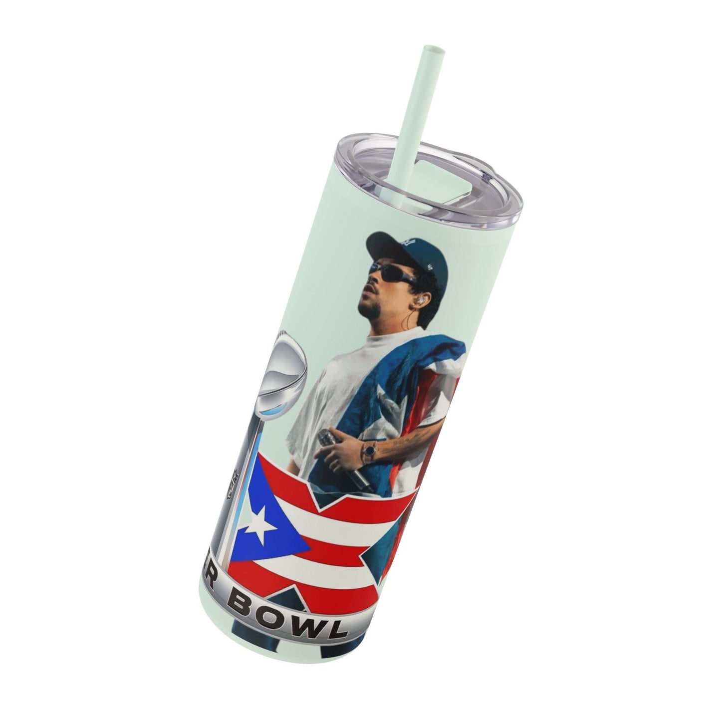 Puerto Rico Super Bowl - Themed Matte Tumbler, Sports Fan Mug, Gift for Football Lovers, Game Day Drinkware, Custom Tumbler - Metamorphosis Creations