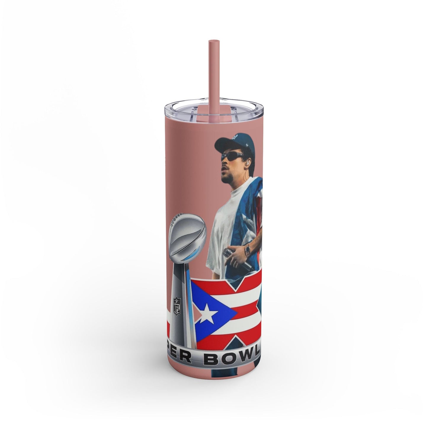 Puerto Rico Super Bowl - Themed Matte Tumbler, Sports Fan Mug, Gift for Football Lovers, Game Day Drinkware, Custom Tumbler - Metamorphosis Creations