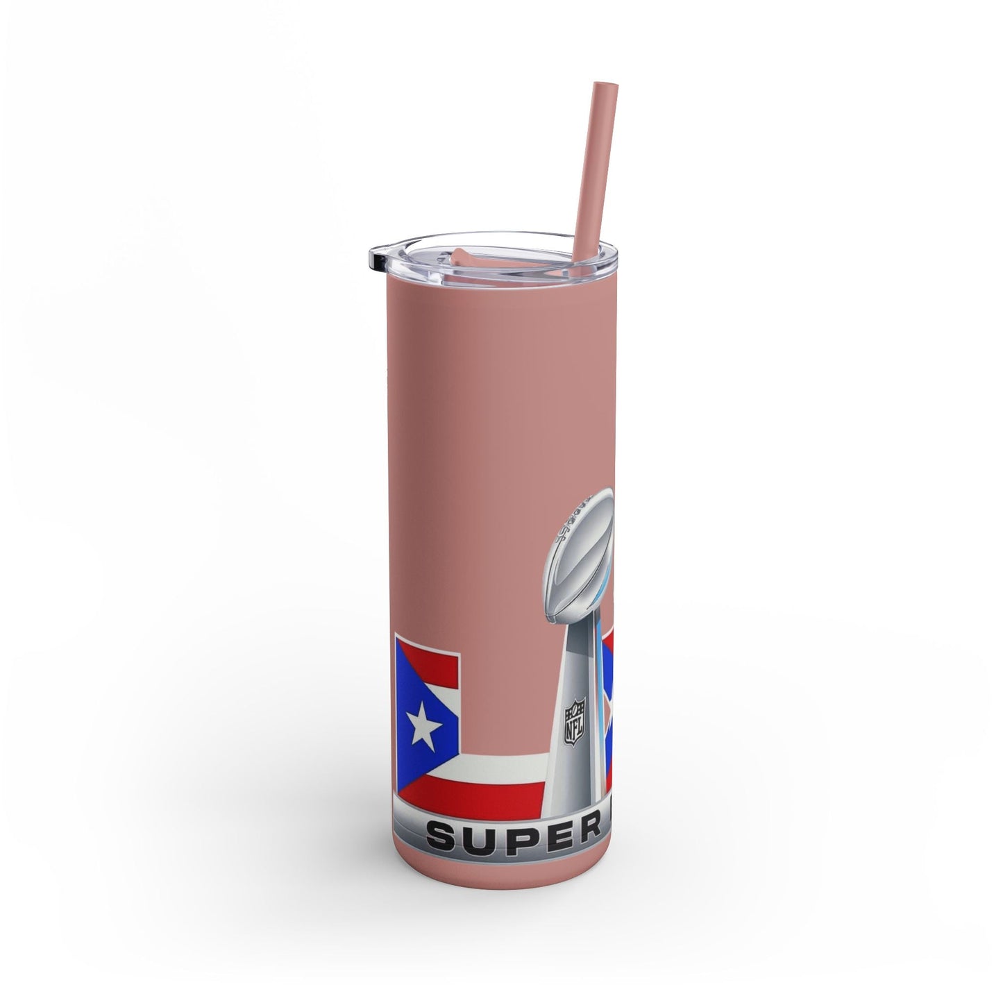 Puerto Rico Super Bowl - Themed Matte Tumbler, Sports Fan Mug, Gift for Football Lovers, Game Day Drinkware, Custom Tumbler - Metamorphosis Creations