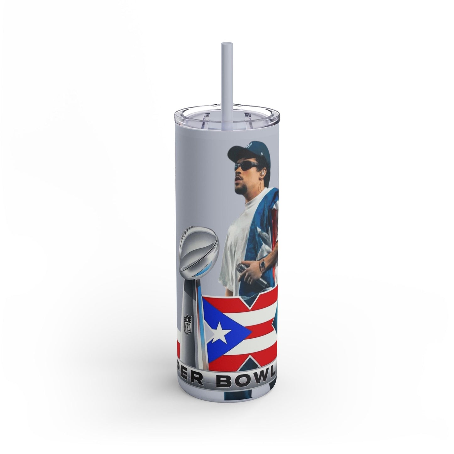 Puerto Rico Super Bowl - Themed Matte Tumbler, Sports Fan Mug, Gift for Football Lovers, Game Day Drinkware, Custom Tumbler - Metamorphosis Creations