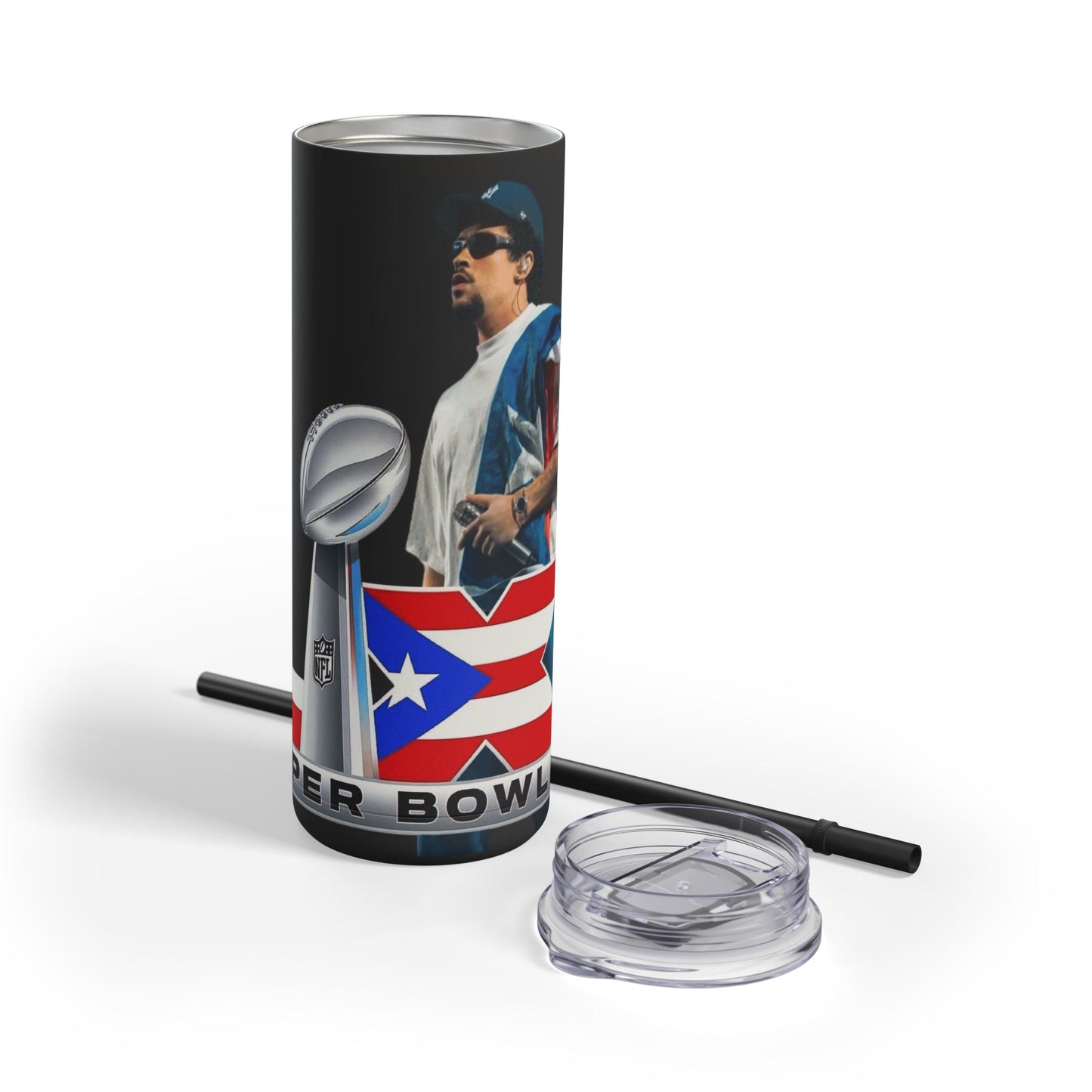 Puerto Rico Super Bowl - Themed Matte Tumbler, Sports Fan Mug, Gift for Football Lovers, Game Day Drinkware, Custom Tumbler - Metamorphosis Creations