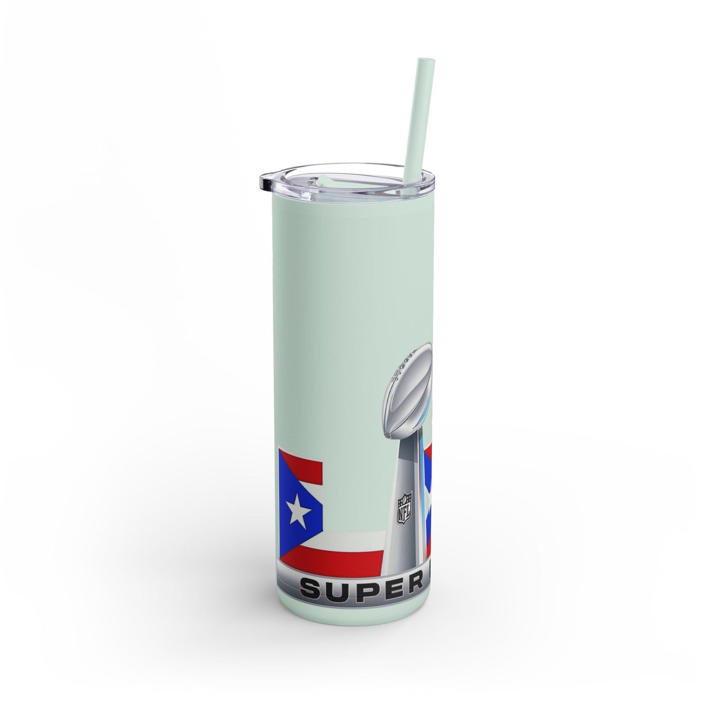 Puerto Rico Super Bowl - Themed Matte Tumbler, Sports Fan Mug, Gift for Football Lovers, Game Day Drinkware, Custom Tumbler - Metamorphosis Creations