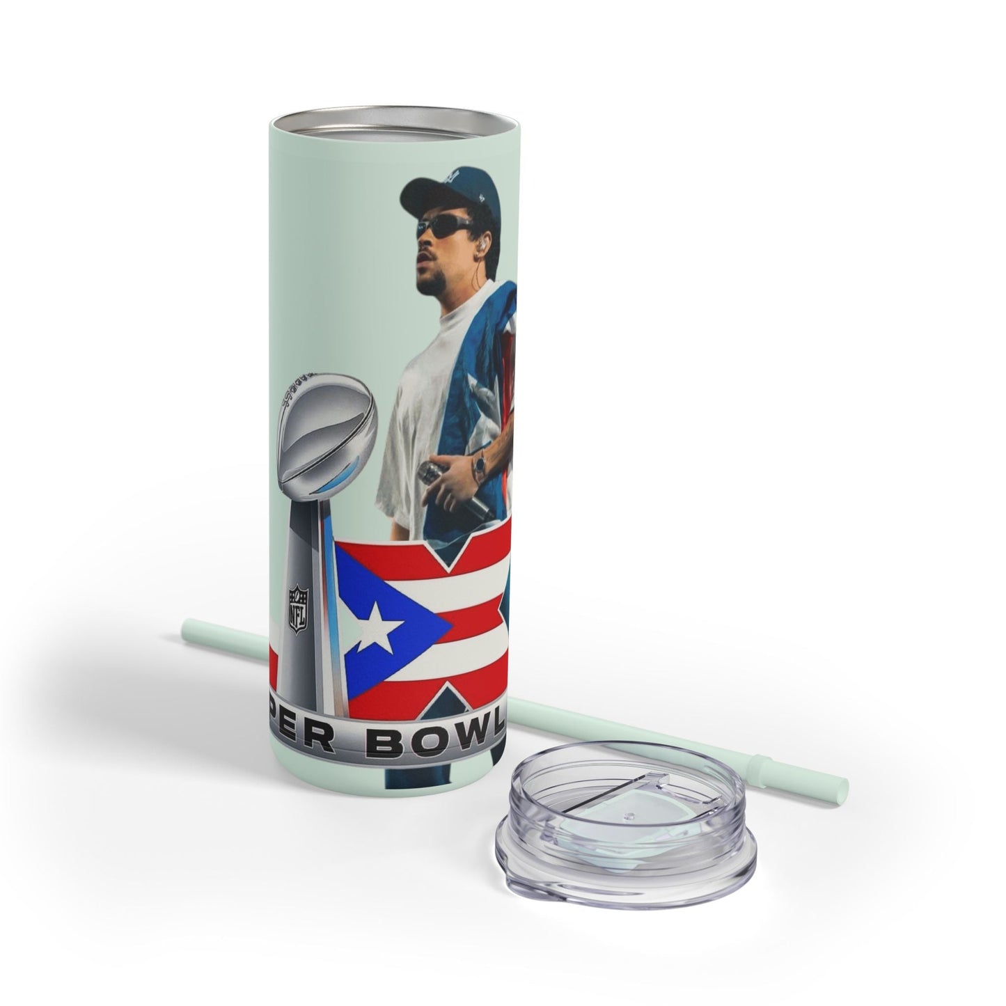 Puerto Rico Super Bowl - Themed Matte Tumbler, Sports Fan Mug, Gift for Football Lovers, Game Day Drinkware, Custom Tumbler - Metamorphosis Creations