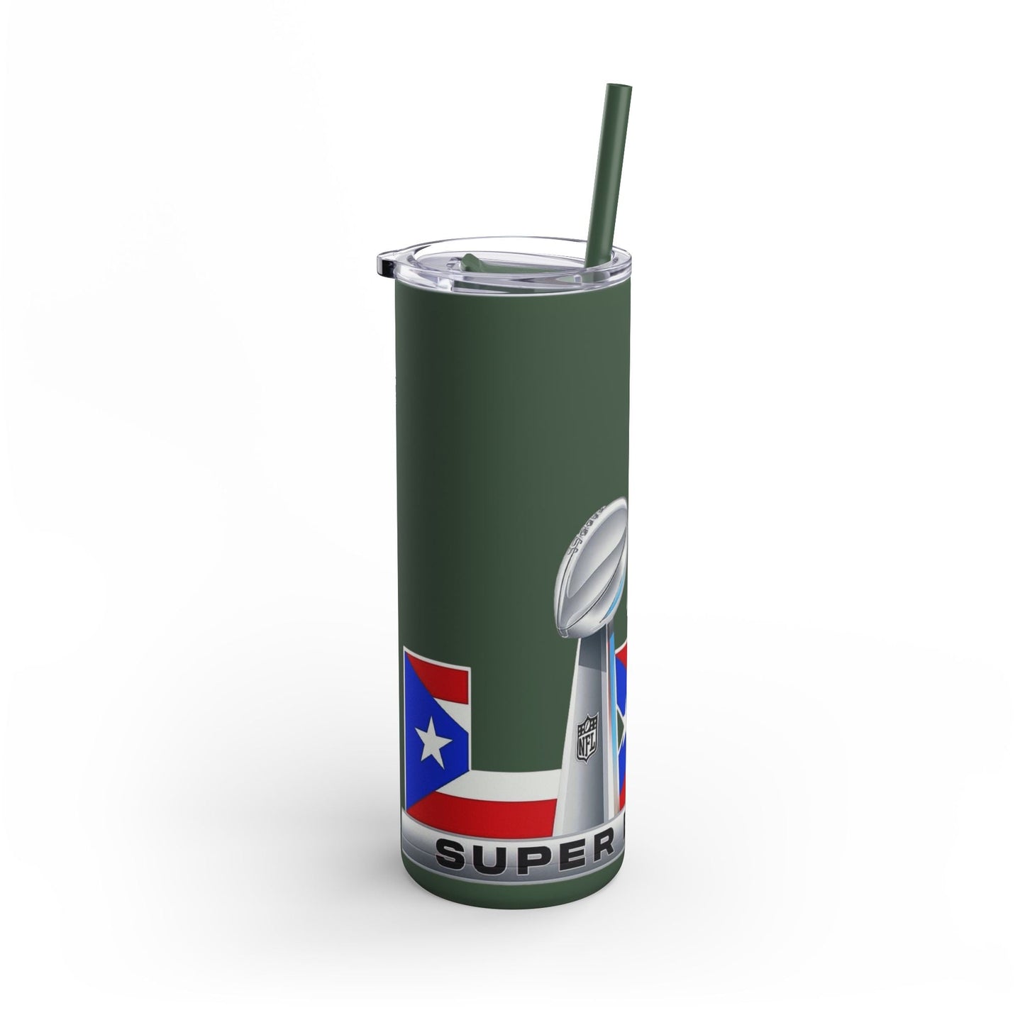 Puerto Rico Super Bowl - Themed Matte Tumbler, Sports Fan Mug, Gift for Football Lovers, Game Day Drinkware, Custom Tumbler - Metamorphosis Creations