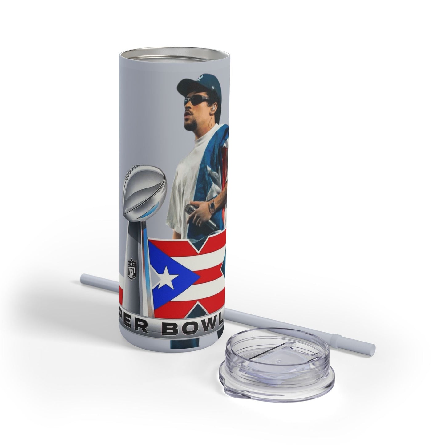 Puerto Rico Super Bowl - Themed Matte Tumbler, Sports Fan Mug, Gift for Football Lovers, Game Day Drinkware, Custom Tumbler - Metamorphosis Creations