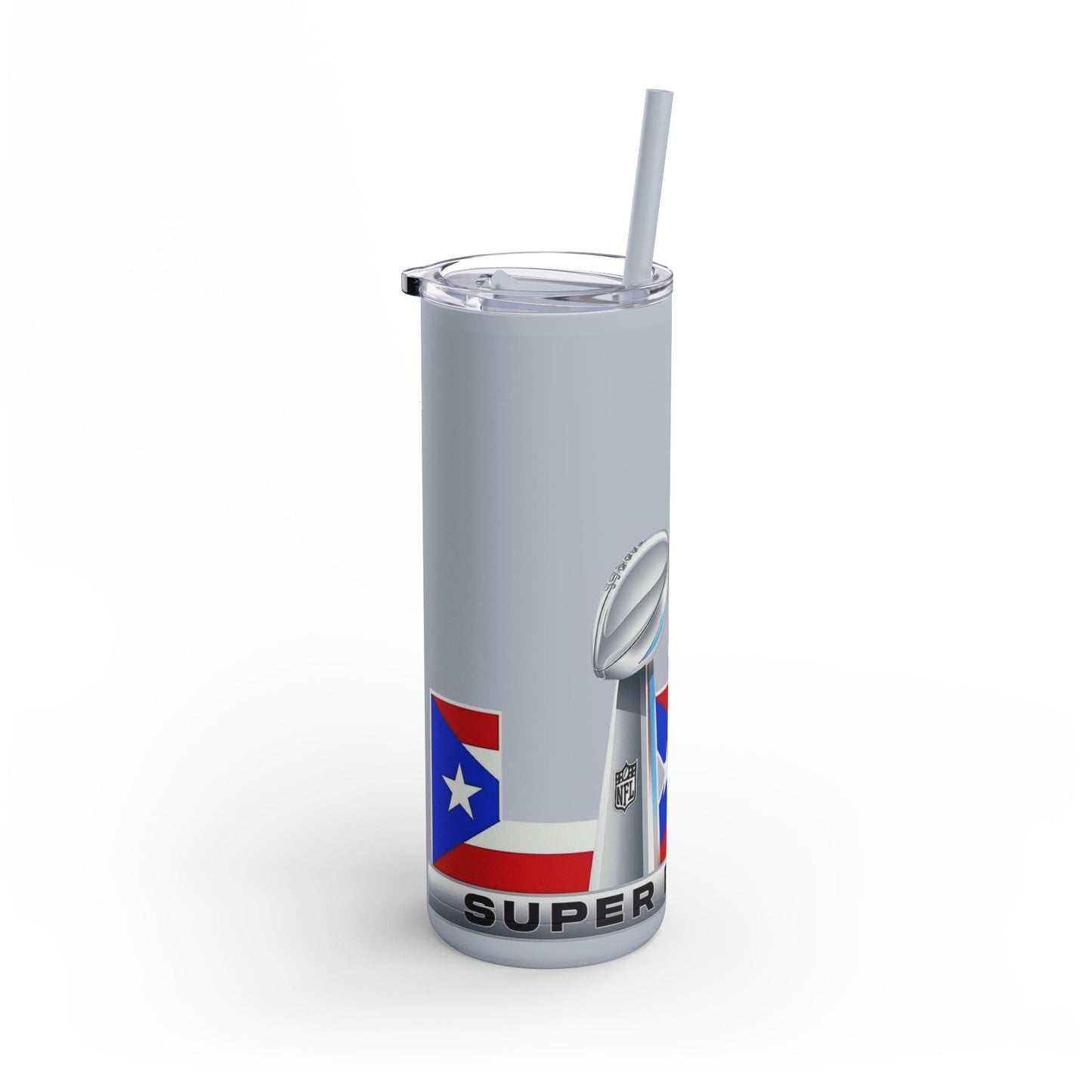 Puerto Rico Super Bowl - Themed Matte Tumbler, Sports Fan Mug, Gift for Football Lovers, Game Day Drinkware, Custom Tumbler - Metamorphosis Creations