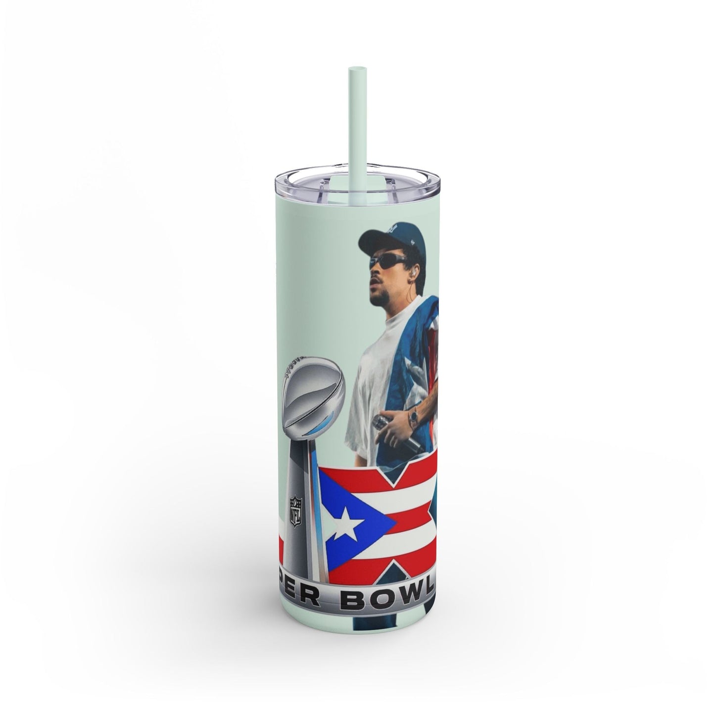 Puerto Rico Super Bowl - Themed Matte Tumbler, Sports Fan Mug, Gift for Football Lovers, Game Day Drinkware, Custom Tumbler - Metamorphosis Creations