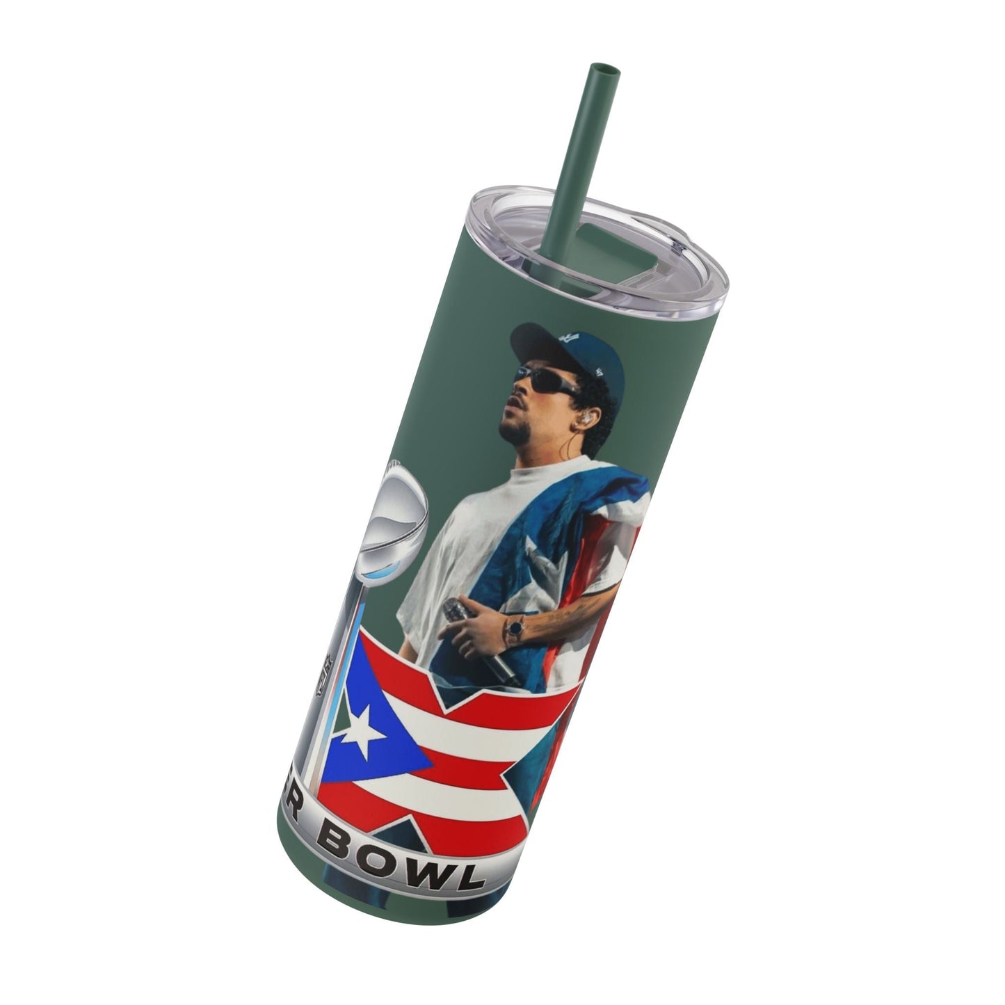 Puerto Rico Super Bowl - Themed Matte Tumbler, Sports Fan Mug, Gift for Football Lovers, Game Day Drinkware, Custom Tumbler - Metamorphosis Creations