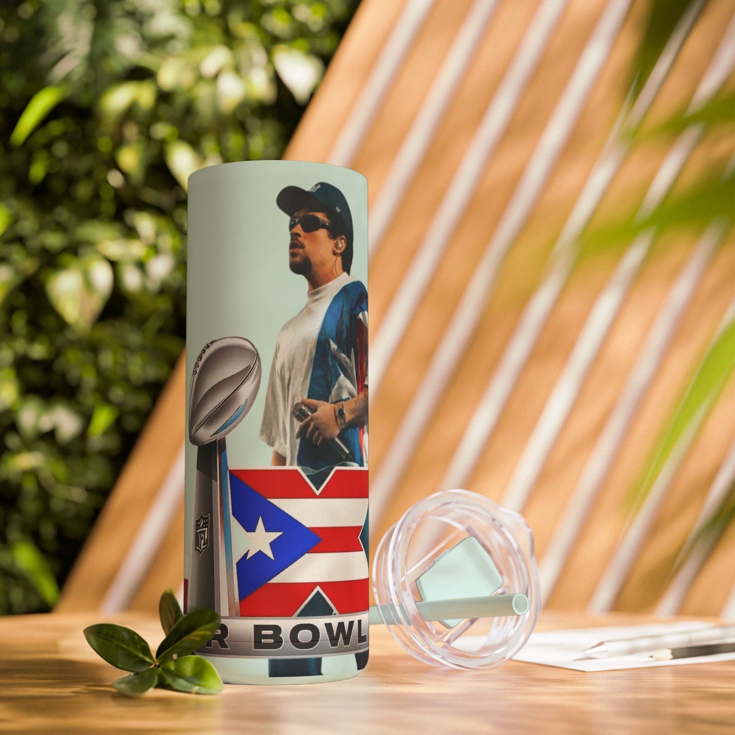 Puerto Rico Super Bowl - Themed Matte Tumbler, Sports Fan Mug, Gift for Football Lovers, Game Day Drinkware, Custom Tumbler - Metamorphosis Creations