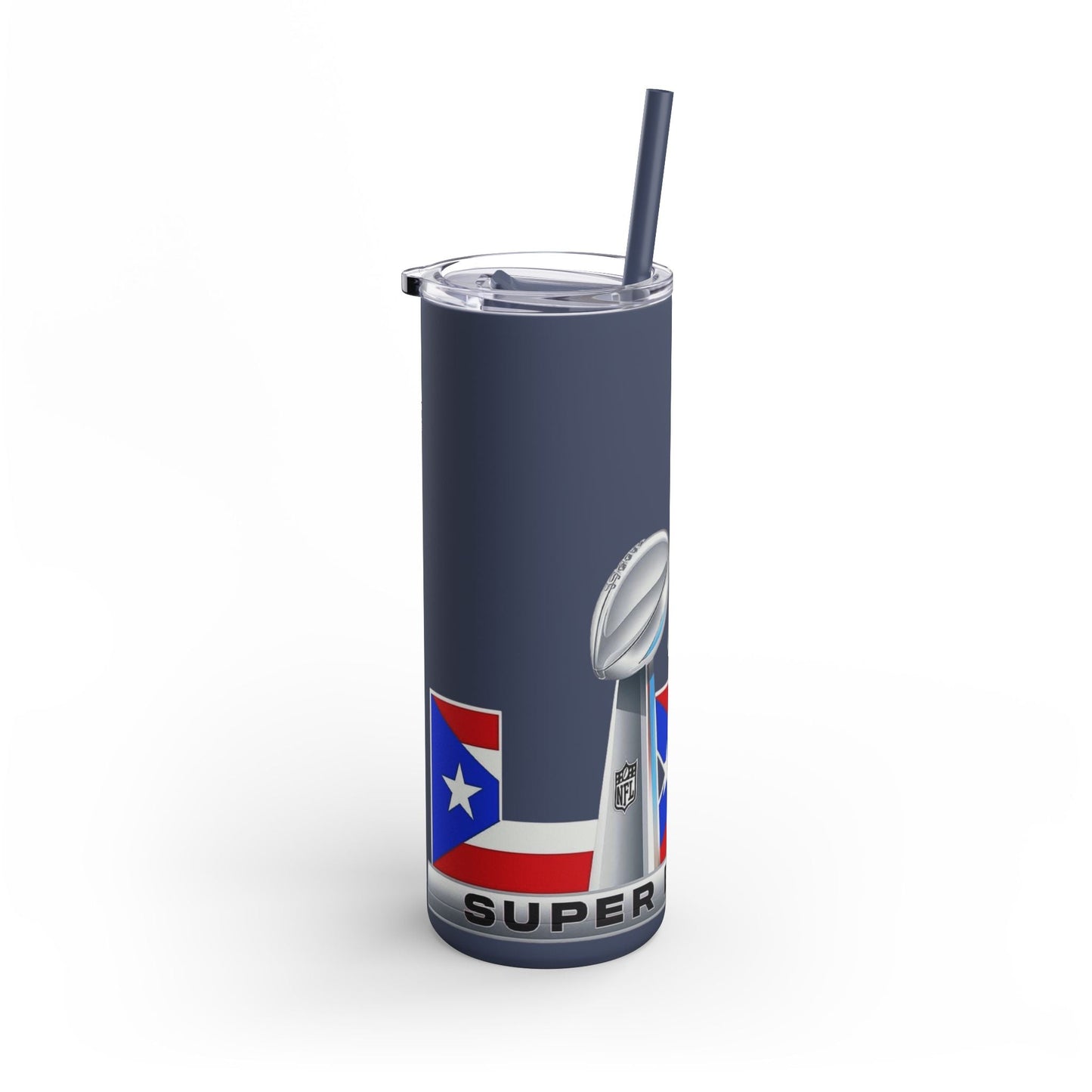 Puerto Rico Super Bowl - Themed Matte Tumbler, Sports Fan Mug, Gift for Football Lovers, Game Day Drinkware, Custom Tumbler - Metamorphosis Creations