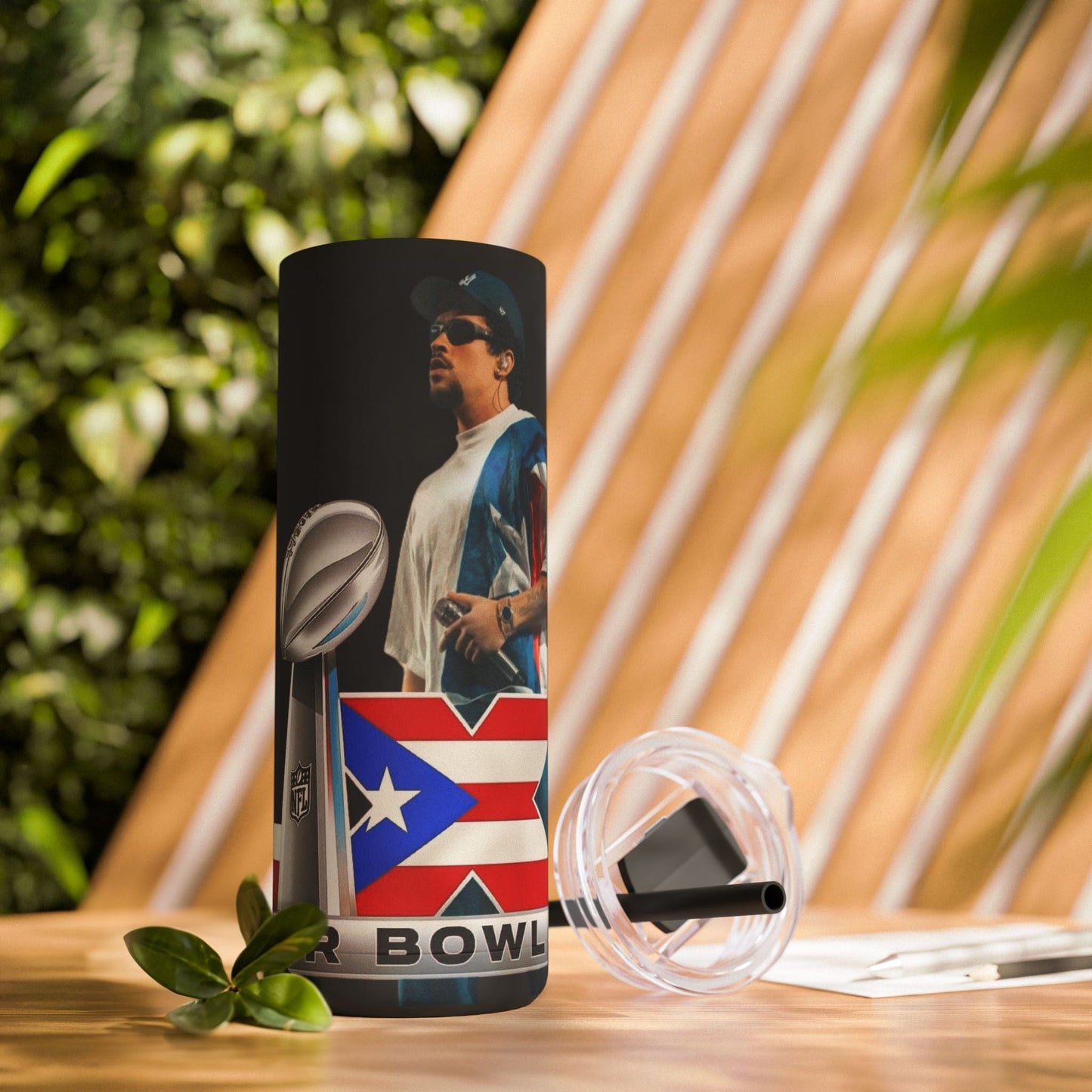 Puerto Rico Super Bowl - Themed Matte Tumbler, Sports Fan Mug, Gift for Football Lovers, Game Day Drinkware, Custom Tumbler - Metamorphosis Creations
