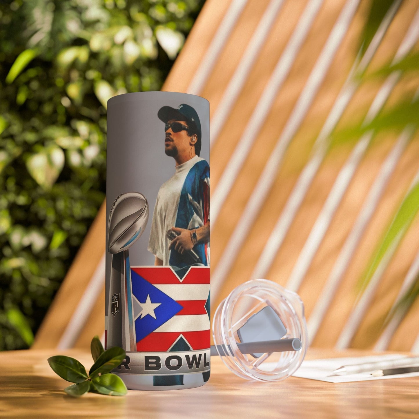 Puerto Rico Super Bowl - Themed Matte Tumbler, Sports Fan Mug, Gift for Football Lovers, Game Day Drinkware, Custom Tumbler - Metamorphosis Creations