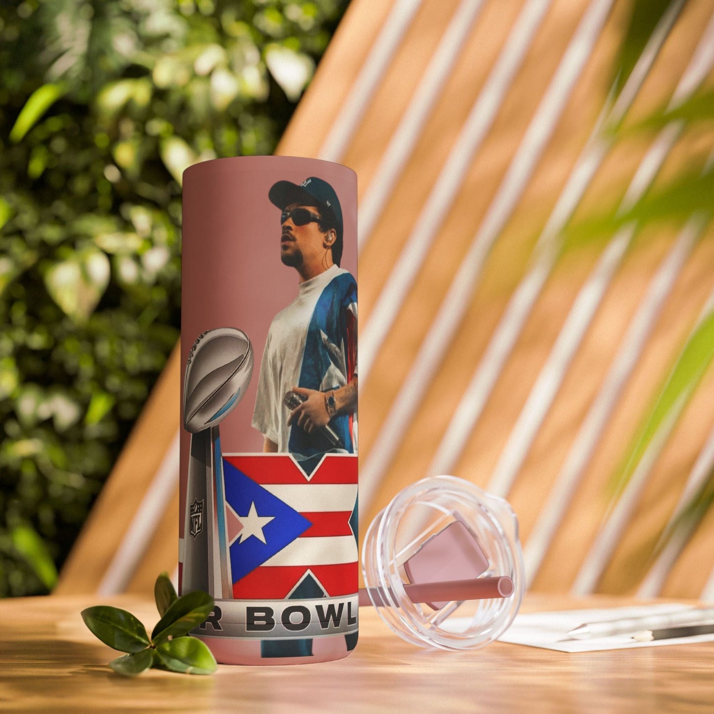 Puerto Rico Super Bowl - Themed Matte Tumbler, Sports Fan Mug, Gift for Football Lovers, Game Day Drinkware, Custom Tumbler - Metamorphosis Creations