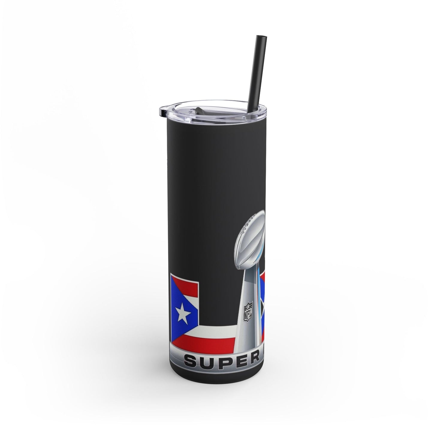 Puerto Rico Super Bowl - Themed Matte Tumbler, Sports Fan Mug, Gift for Football Lovers, Game Day Drinkware, Custom Tumbler - Metamorphosis Creations