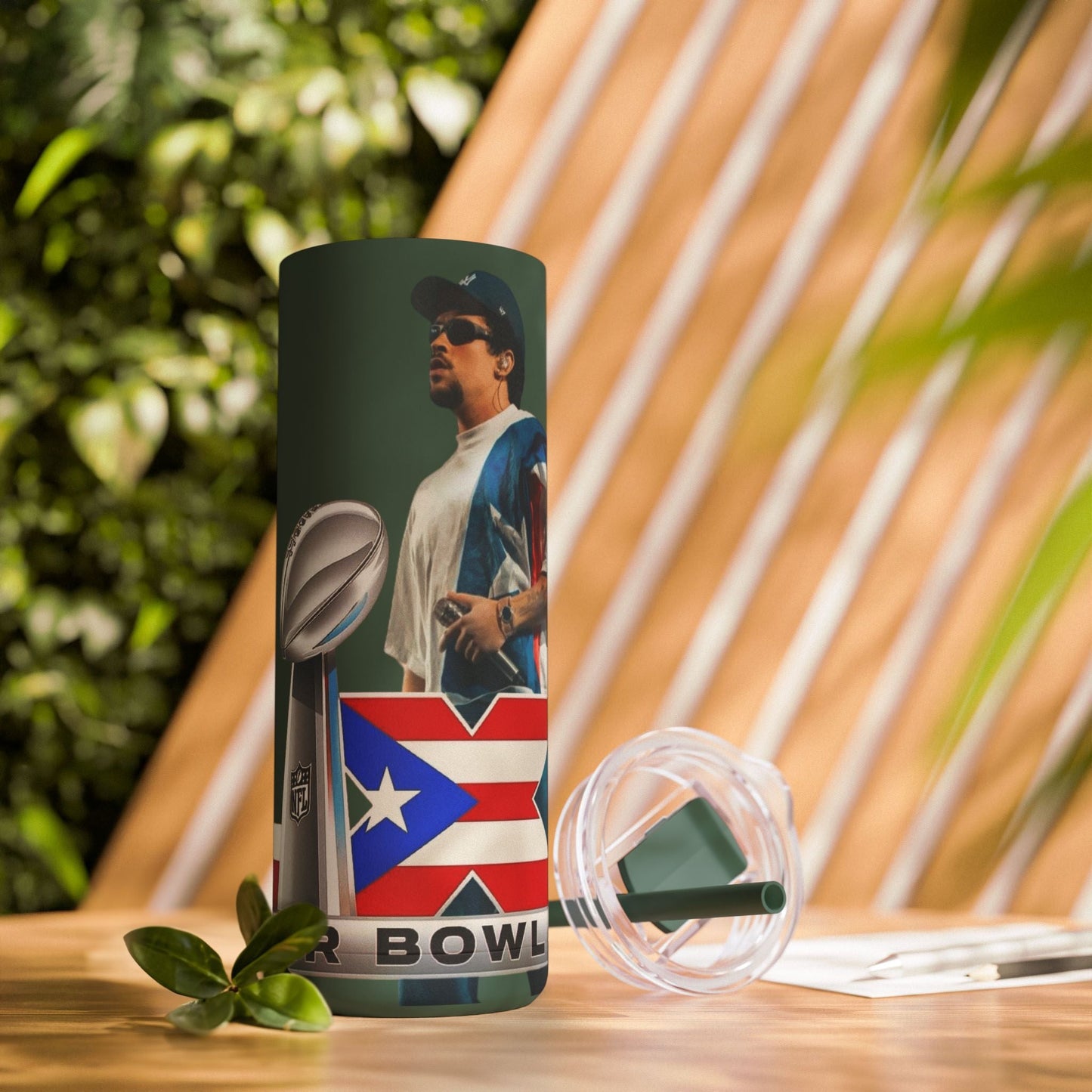 Puerto Rico Super Bowl - Themed Matte Tumbler, Sports Fan Mug, Gift for Football Lovers, Game Day Drinkware, Custom Tumbler - Metamorphosis Creations