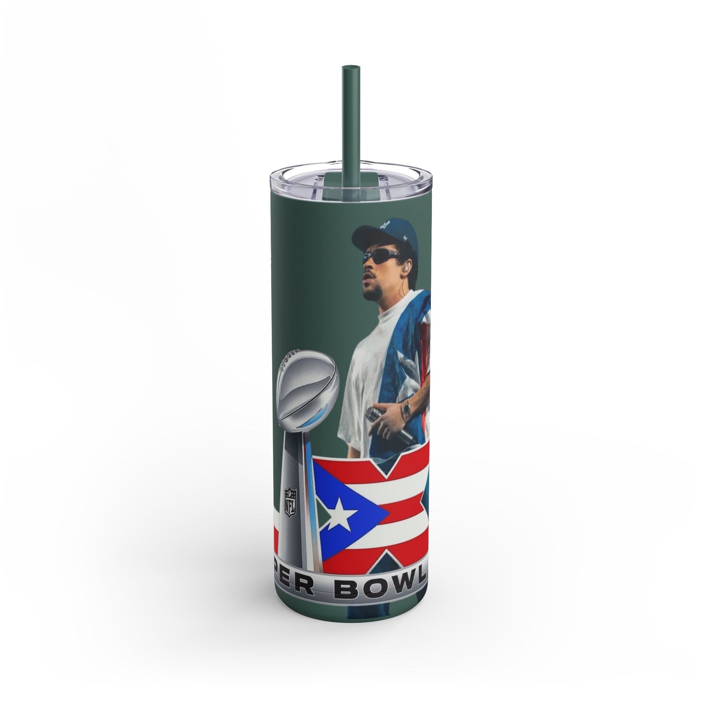 Puerto Rico Super Bowl - Themed Matte Tumbler, Sports Fan Mug, Gift for Football Lovers, Game Day Drinkware, Custom Tumbler - Metamorphosis Creations