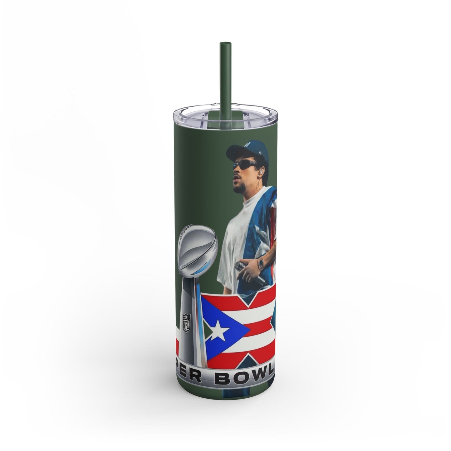 Puerto Rico Super Bowl - Themed Matte Tumbler, Sports Fan Mug, Gift for Football Lovers, Game Day Drinkware, Custom Tumbler - Metamorphosis Creations