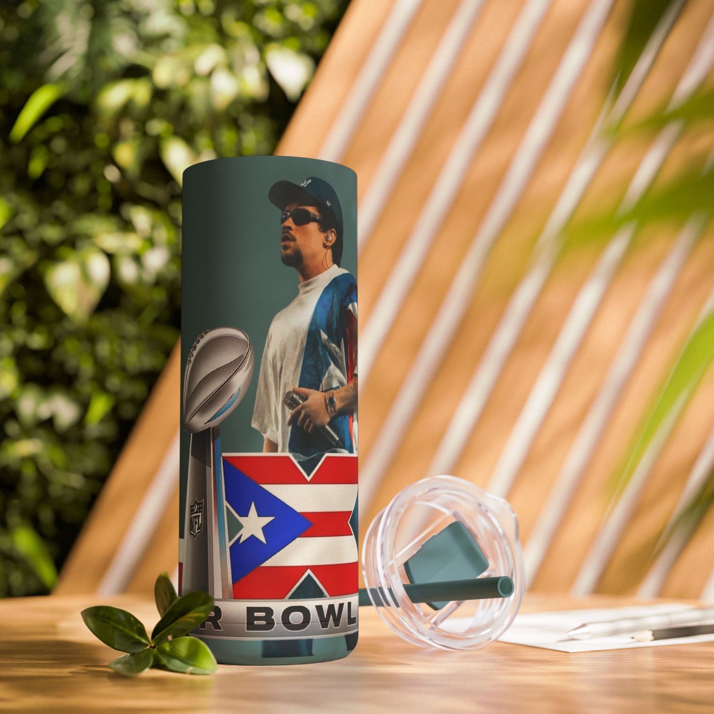 Puerto Rico Super Bowl - Themed Matte Tumbler, Sports Fan Mug, Gift for Football Lovers, Game Day Drinkware, Custom Tumbler - Metamorphosis Creations