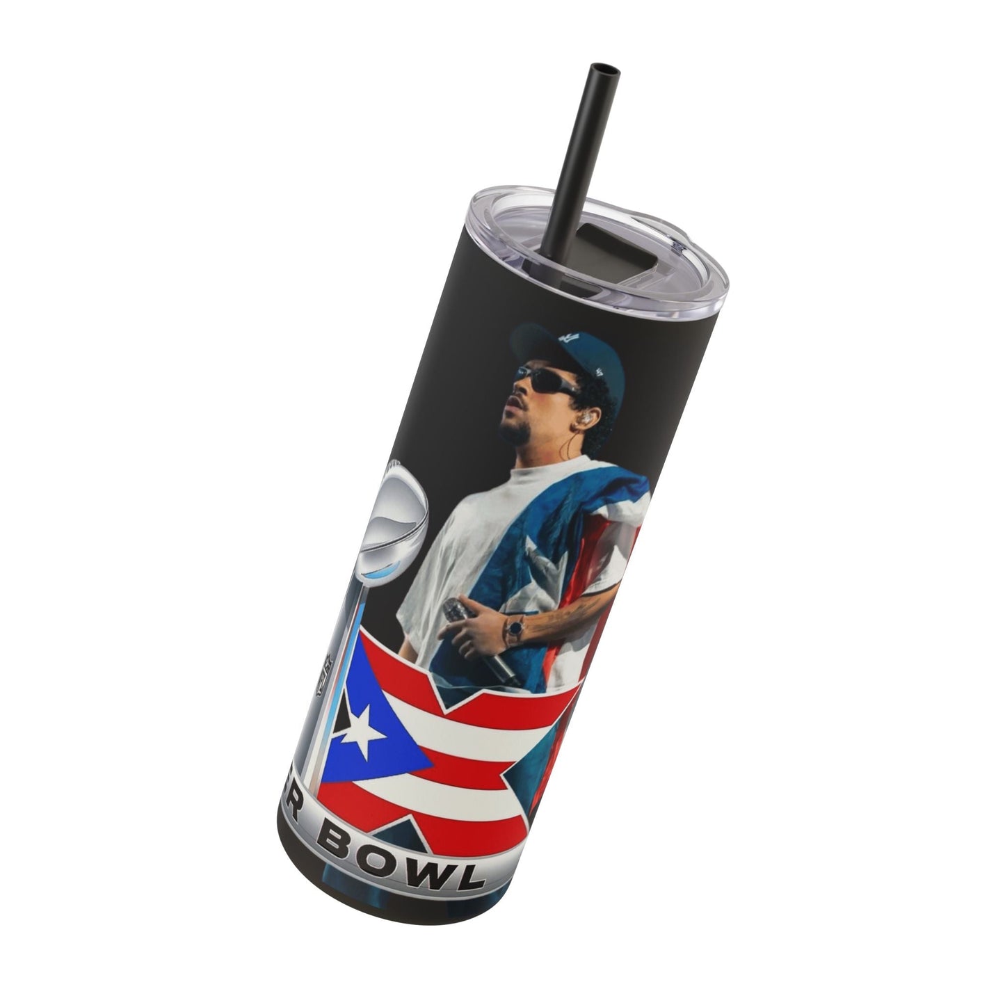 Puerto Rico Super Bowl - Themed Matte Tumbler, Sports Fan Mug, Gift for Football Lovers, Game Day Drinkware, Custom Tumbler - Metamorphosis Creations