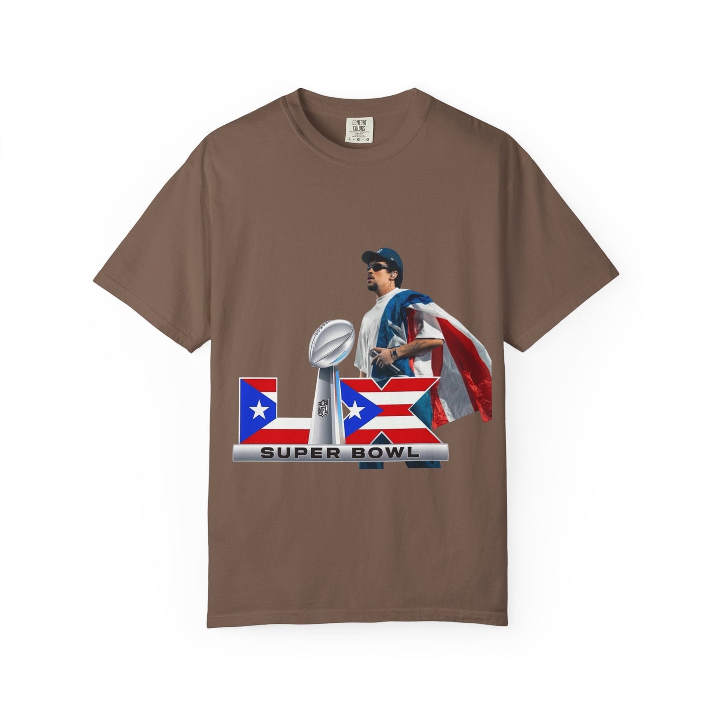 Puerto Rico Unisex Garment - Dyed T-Shirt, Football Fan Tee, Game Day Apparel, Sports Merchandise, Gifts for Men and Women - Metamorphosis Creations