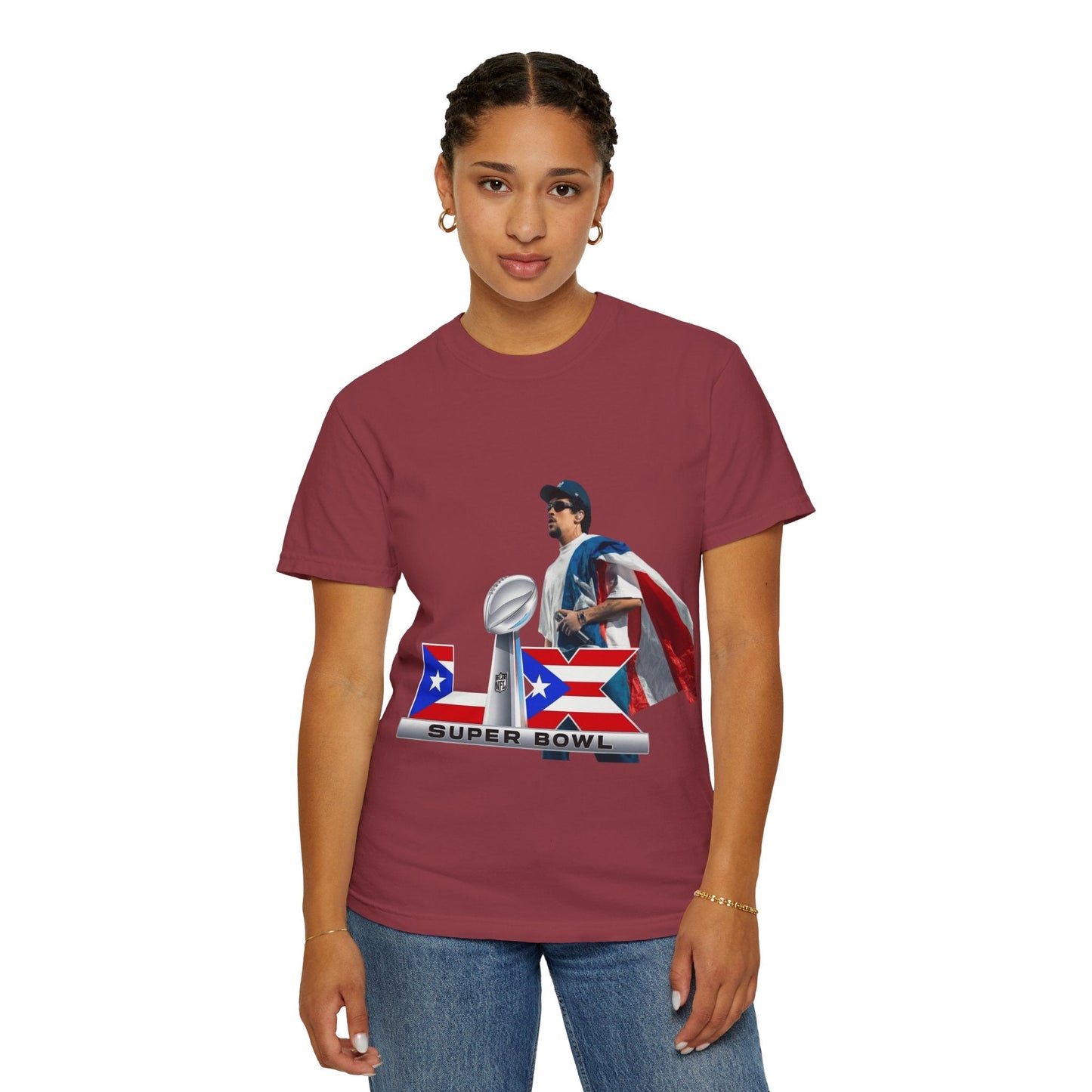 Puerto Rico Unisex Garment - Dyed T-Shirt, Football Fan Tee, Game Day Apparel, Sports Merchandise, Gifts for Men and Women - Metamorphosis Creations