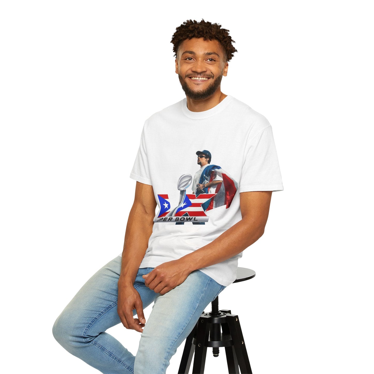 Puerto Rico Unisex Garment - Dyed T-Shirt, Football Fan Tee, Game Day Apparel, Sports Merchandise, Gifts for Men and Women - Metamorphosis Creations