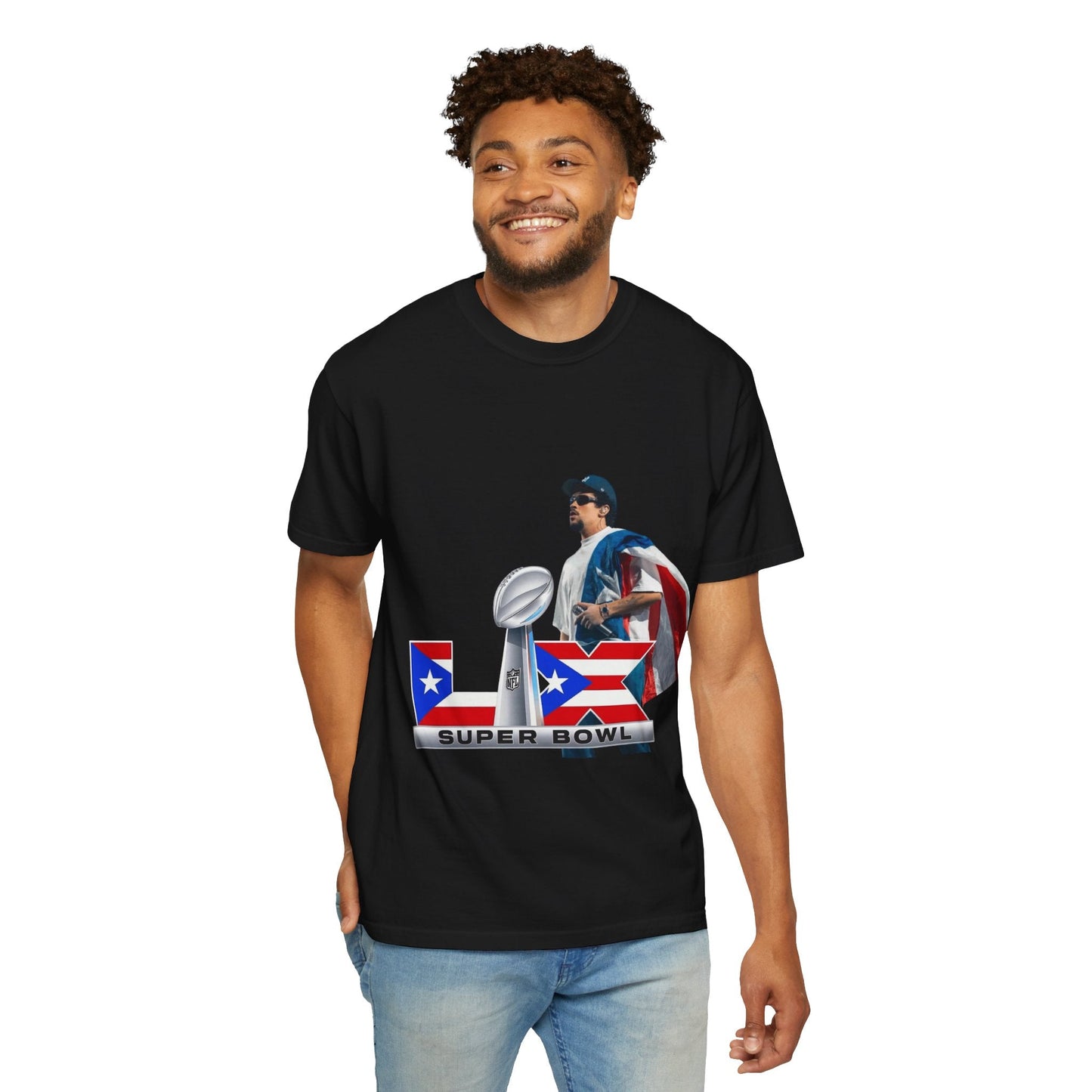 Puerto Rico Unisex Garment - Dyed T-Shirt, Football Fan Tee, Game Day Apparel, Sports Merchandise, Gifts for Men and Women - Metamorphosis Creations