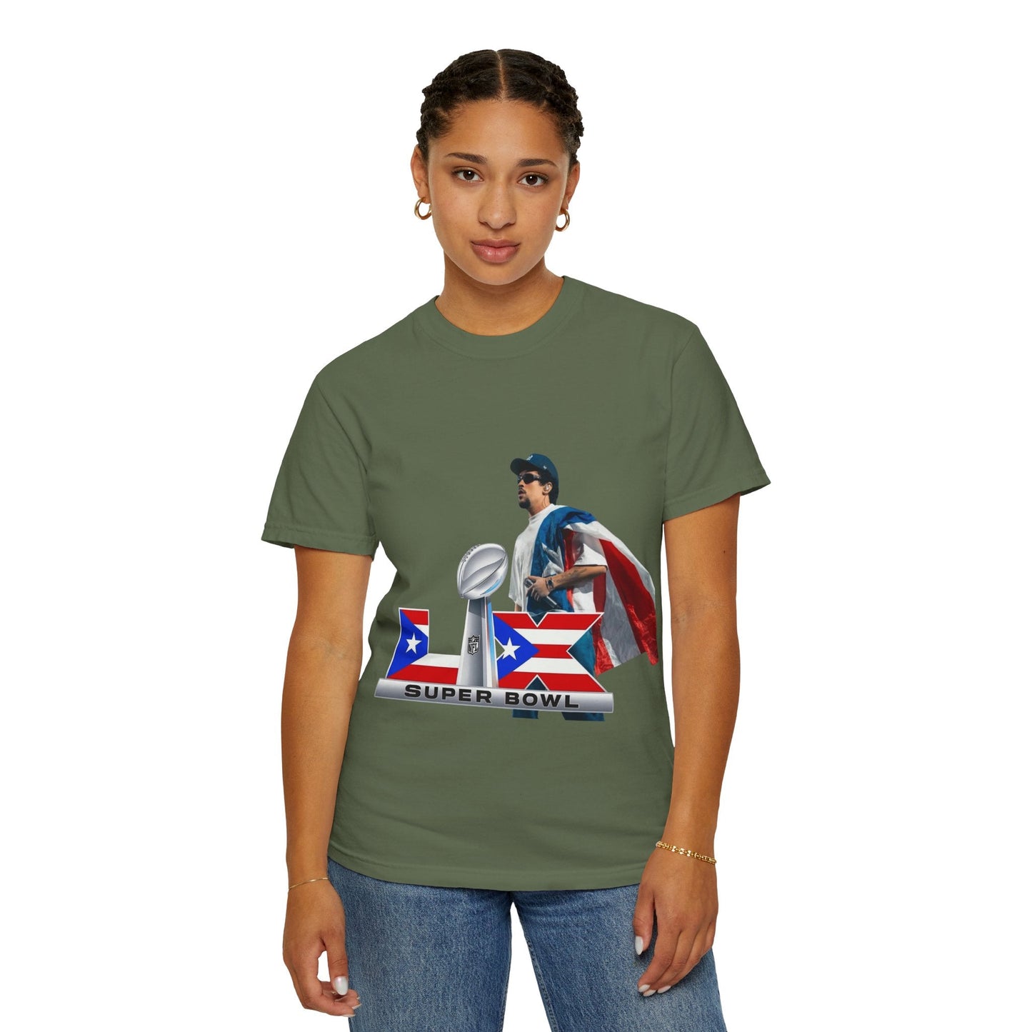 Puerto Rico Unisex Garment - Dyed T-Shirt, Football Fan Tee, Game Day Apparel, Sports Merchandise, Gifts for Men and Women - Metamorphosis Creations