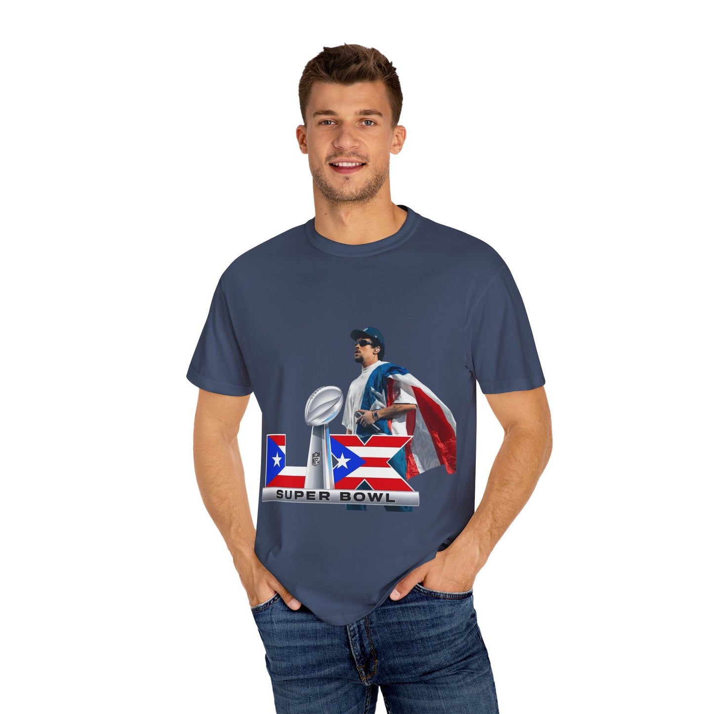 Puerto Rico Unisex Garment - Dyed T-Shirt, Football Fan Tee, Game Day Apparel, Sports Merchandise, Gifts for Men and Women - Metamorphosis Creations