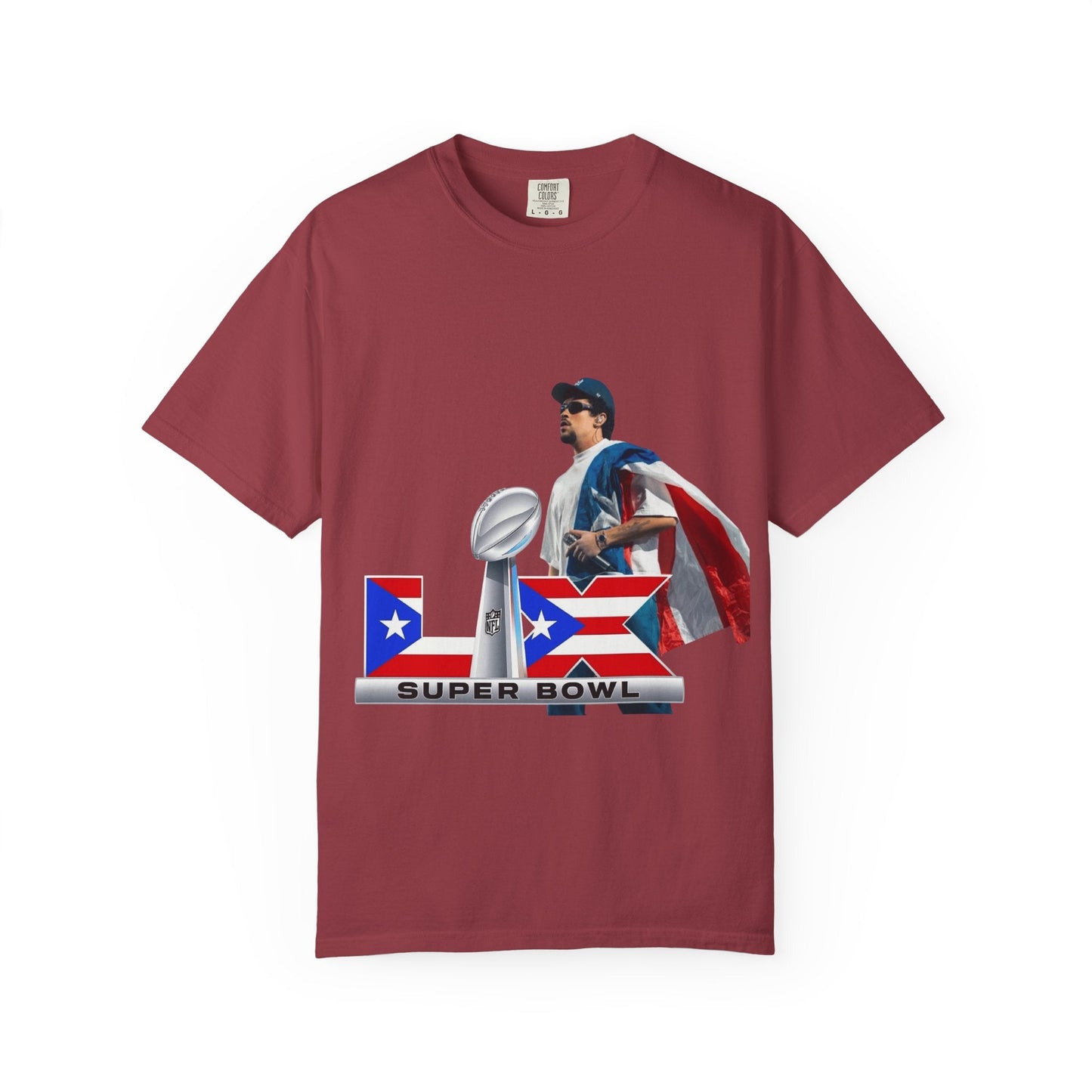 Puerto Rico Unisex Garment - Dyed T-Shirt, Football Fan Tee, Game Day Apparel, Sports Merchandise, Gifts for Men and Women - Metamorphosis Creations