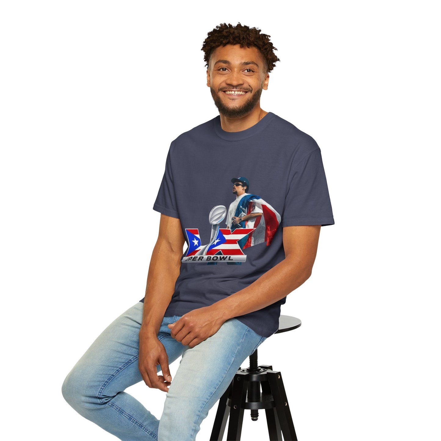 Puerto Rico Unisex Garment - Dyed T-Shirt, Football Fan Tee, Game Day Apparel, Sports Merchandise, Gifts for Men and Women - Metamorphosis Creations