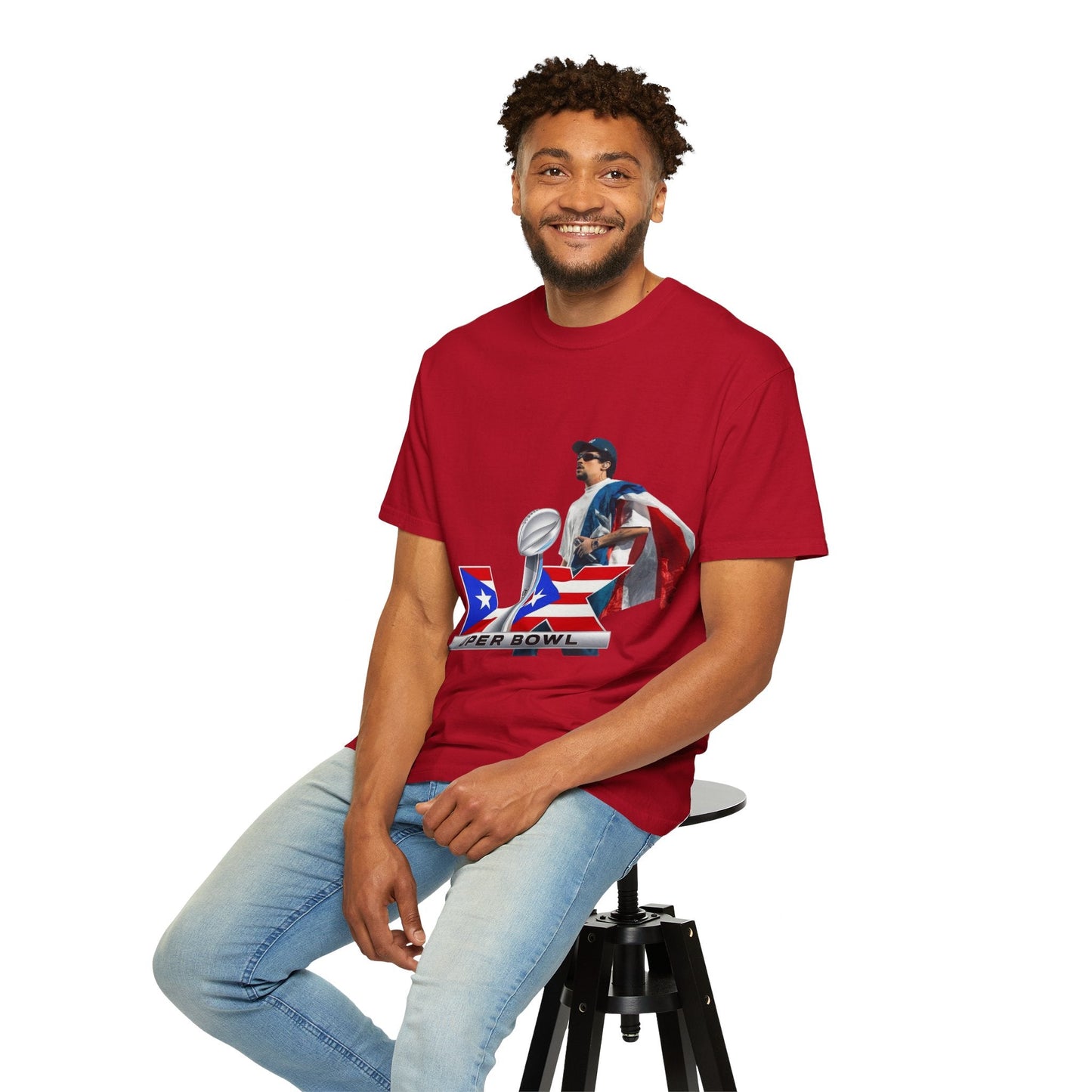 Puerto Rico Unisex Garment - Dyed T-Shirt, Football Fan Tee, Game Day Apparel, Sports Merchandise, Gifts for Men and Women - Metamorphosis Creations