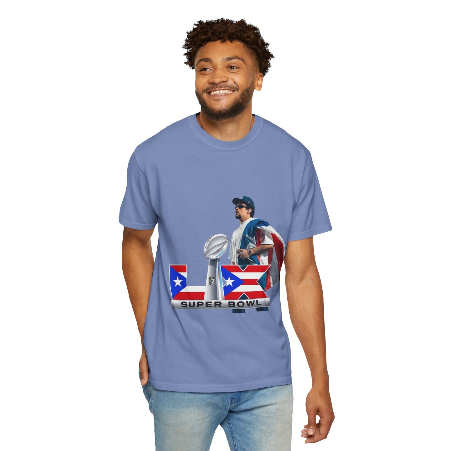 Puerto Rico Unisex Garment - Dyed T-Shirt, Football Fan Tee, Game Day Apparel, Sports Merchandise, Gifts for Men and Women - Metamorphosis Creations