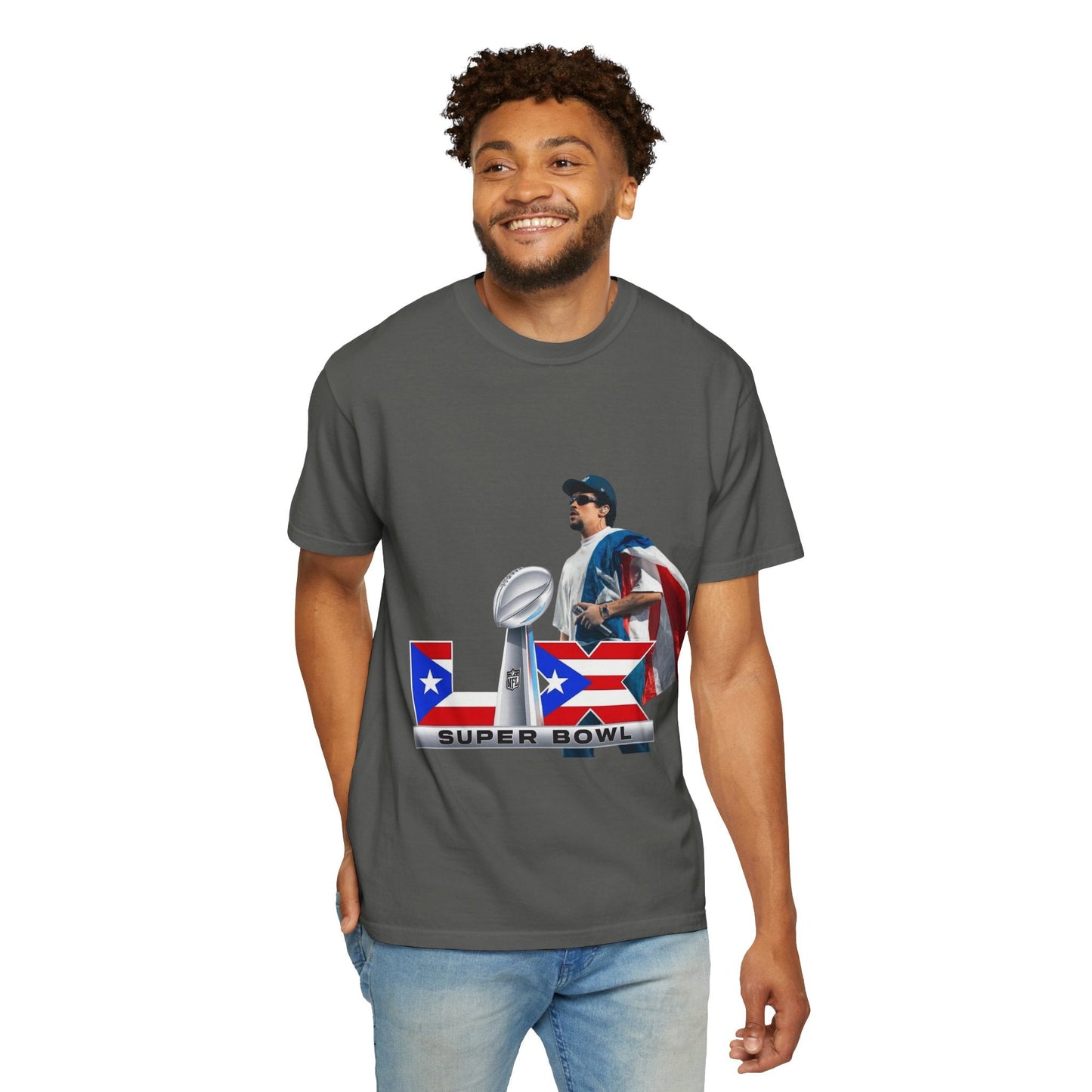 Puerto Rico Unisex Garment - Dyed T-Shirt, Football Fan Tee, Game Day Apparel, Sports Merchandise, Gifts for Men and Women - Metamorphosis Creations