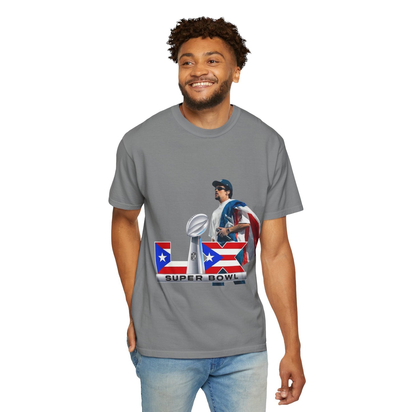 Puerto Rico Unisex Garment - Dyed T-Shirt, Football Fan Tee, Game Day Apparel, Sports Merchandise, Gifts for Men and Women - Metamorphosis Creations