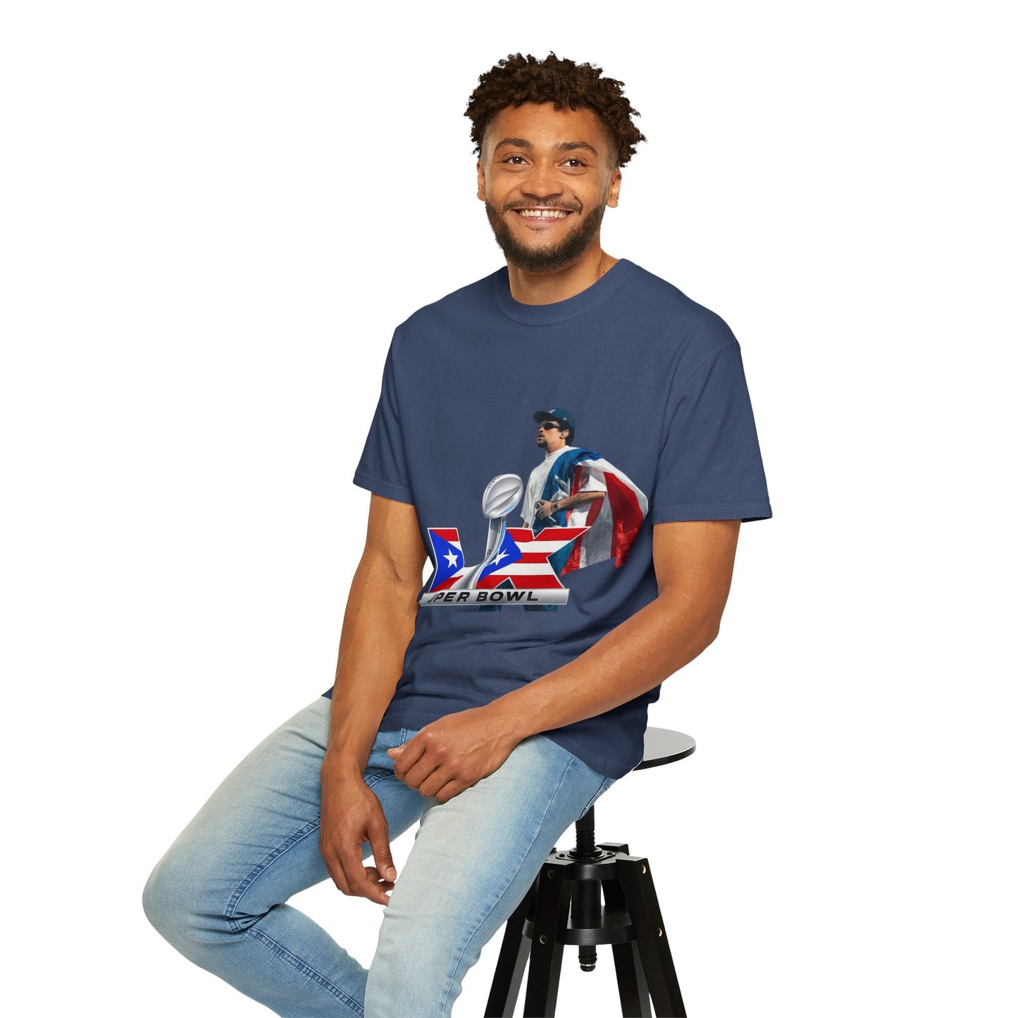 Puerto Rico Unisex Garment - Dyed T-Shirt, Football Fan Tee, Game Day Apparel, Sports Merchandise, Gifts for Men and Women - Metamorphosis Creations