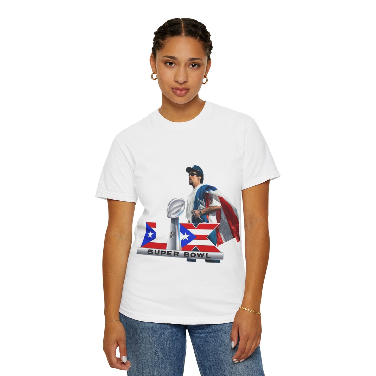 Puerto Rico Unisex Garment - Dyed T-Shirt, Football Fan Tee, Game Day Apparel, Sports Merchandise, Gifts for Men and Women - Metamorphosis Creations