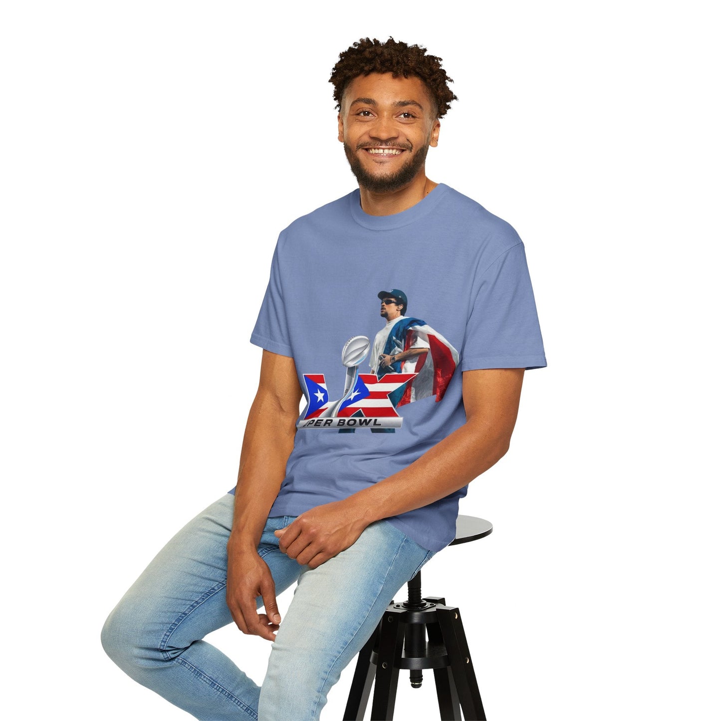 Puerto Rico Unisex Garment - Dyed T-Shirt, Football Fan Tee, Game Day Apparel, Sports Merchandise, Gifts for Men and Women - Metamorphosis Creations