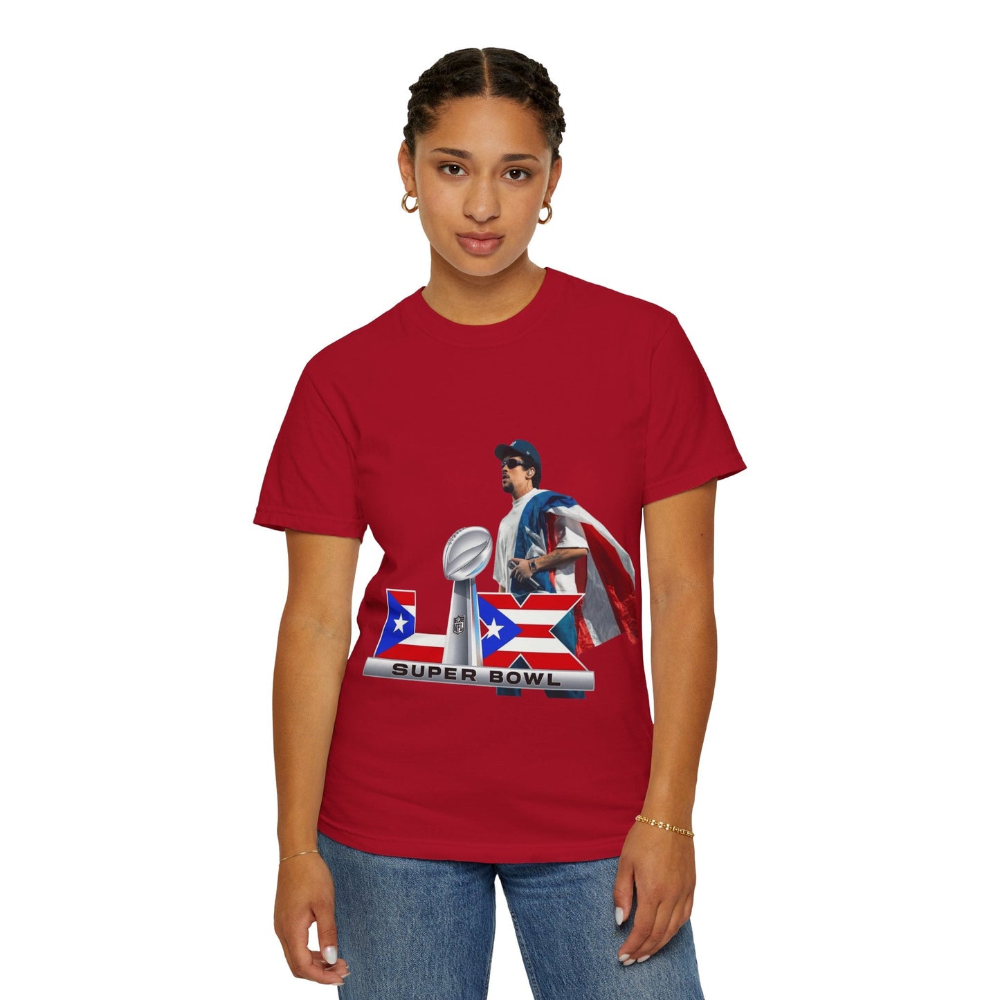 Puerto Rico Unisex Garment - Dyed T-Shirt, Football Fan Tee, Game Day Apparel, Sports Merchandise, Gifts for Men and Women - Metamorphosis Creations