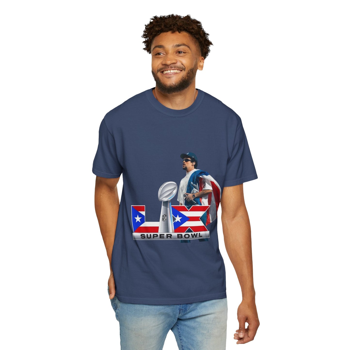 Puerto Rico Unisex Garment - Dyed T-Shirt, Football Fan Tee, Game Day Apparel, Sports Merchandise, Gifts for Men and Women - Metamorphosis Creations